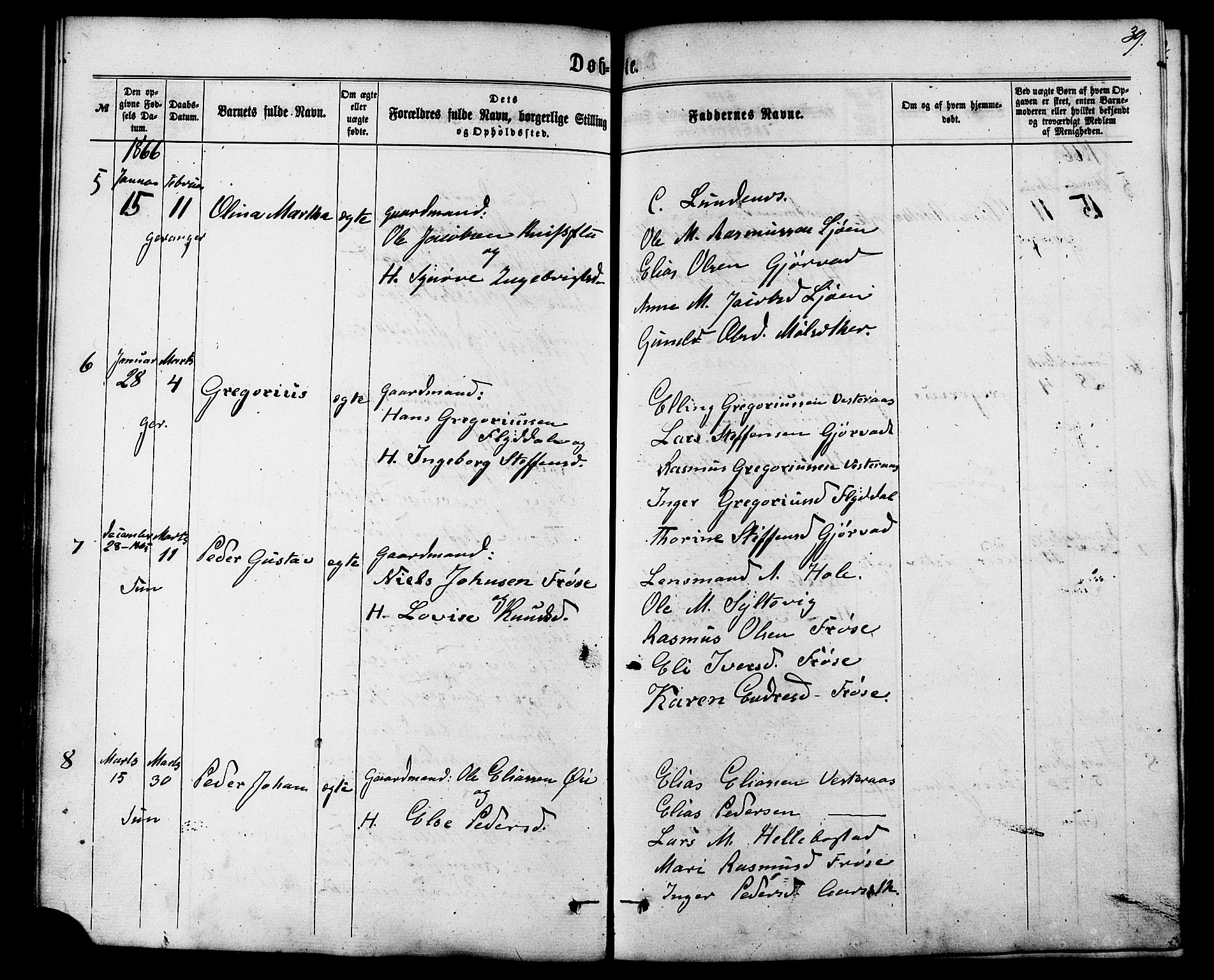 Ministerialprotokoller, klokkerbøker og fødselsregistre - Møre og Romsdal, AV/SAT-A-1454/517/L0226: Parish register (official) no. 517A06, 1862-1881, p. 39