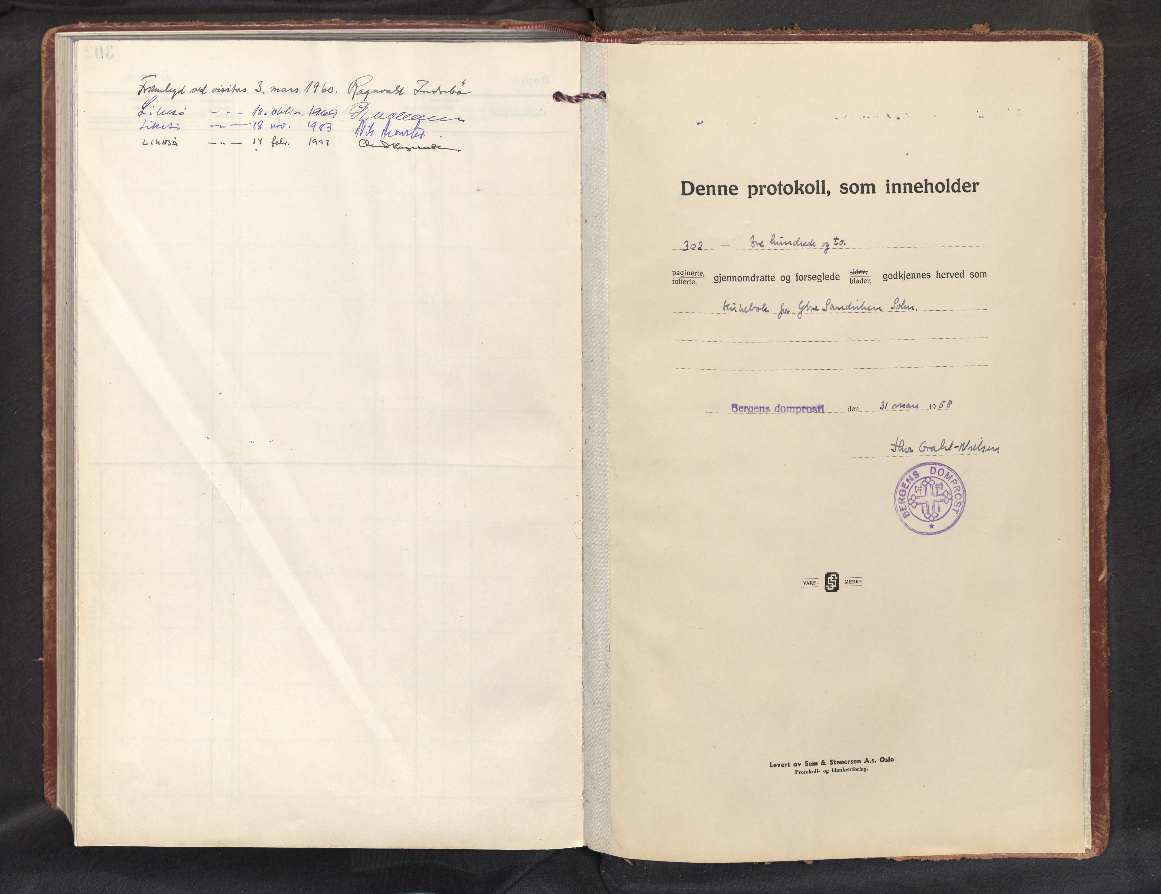 Biskopshavn sokneprestembete*, SAB/-: Parish register (official) no. A 1, 1958-1990