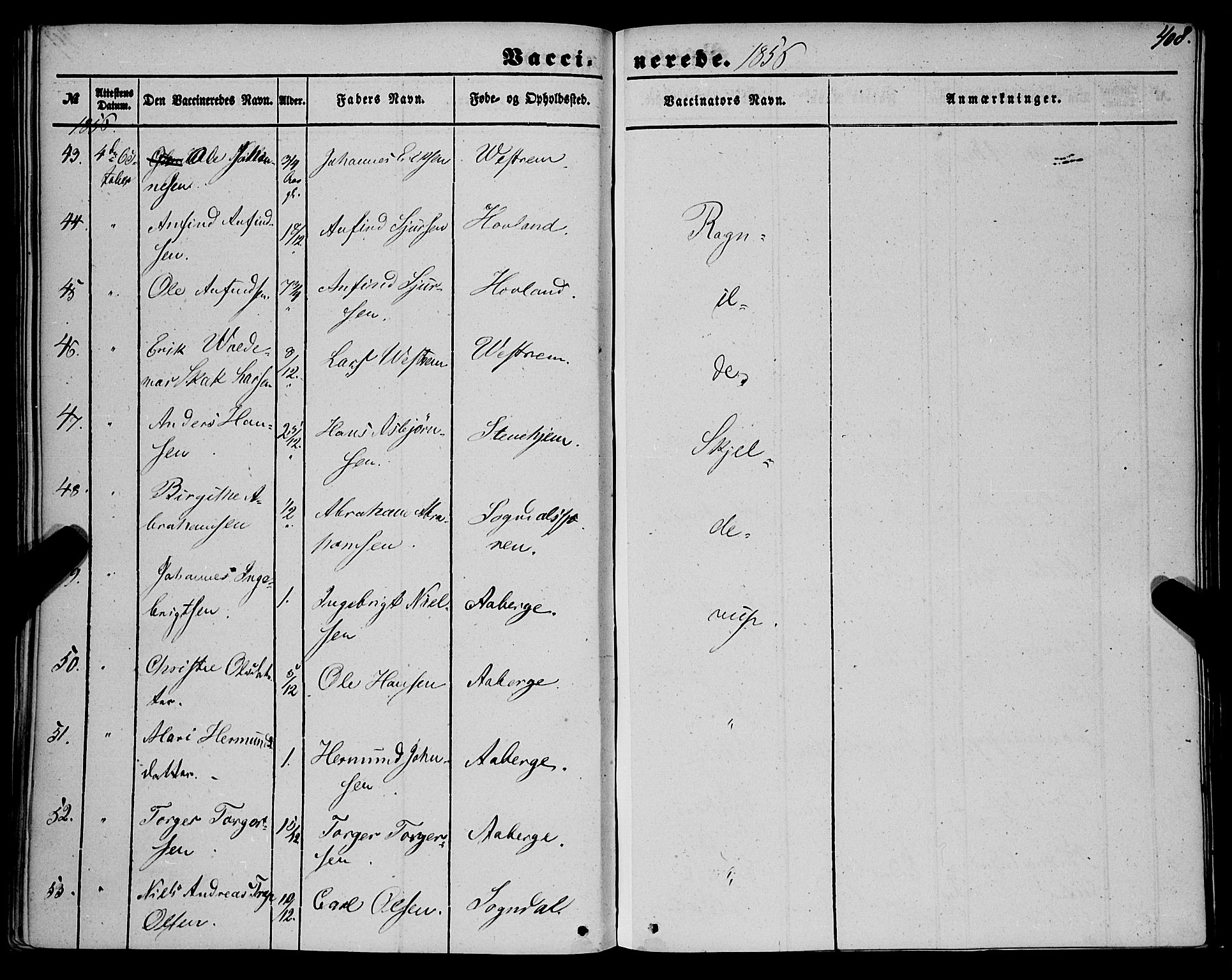 Sogndal sokneprestembete, AV/SAB-A-81301/H/Haa/Haaa/L0012II: Parish register (official) no. A 12II, 1847-1877, p. 408