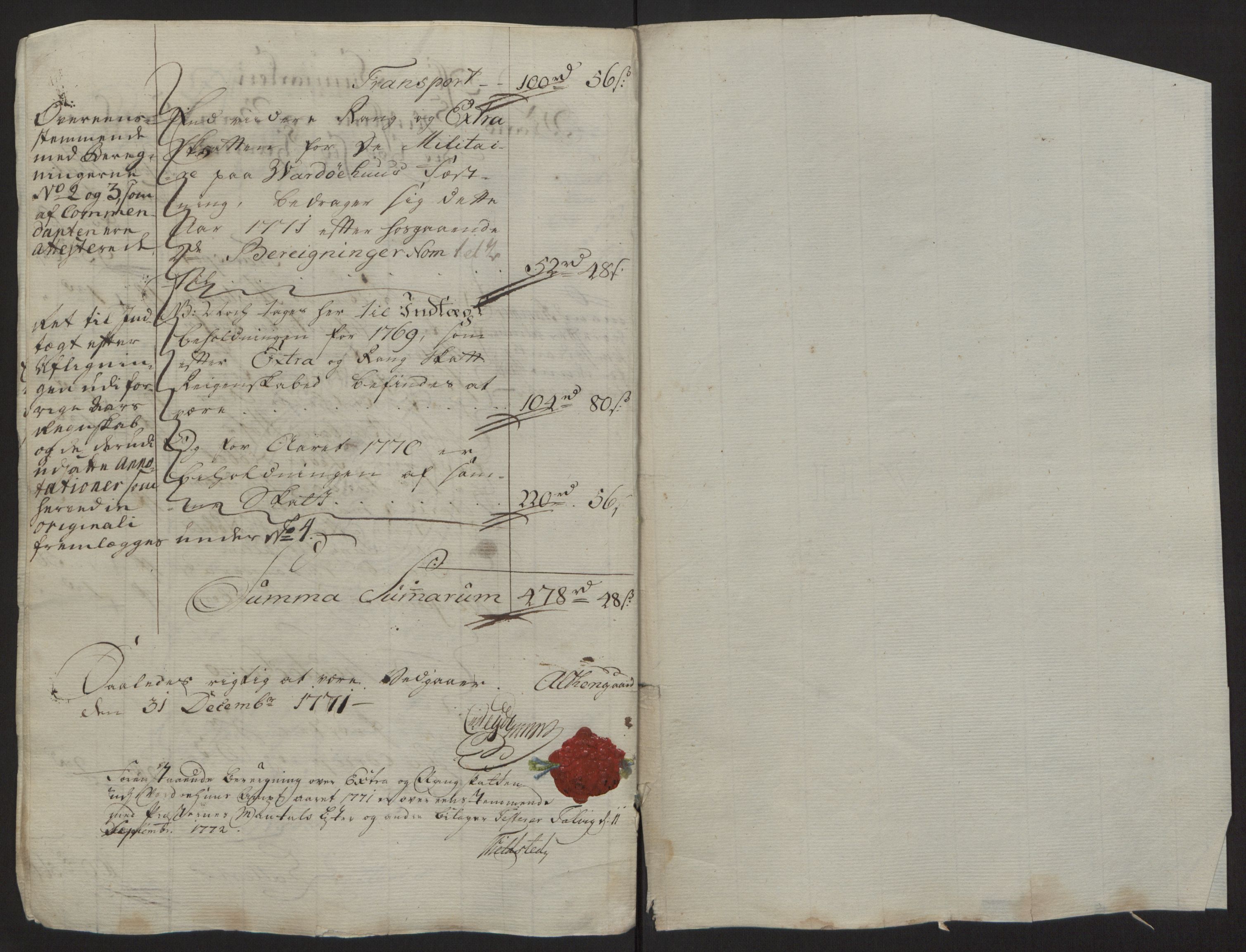 Rentekammeret inntil 1814, Reviderte regnskaper, Fogderegnskap, RA/EA-4092/R69/L4910: Ekstraskatten  Finnmark/Vardøhus, 1762-1772, p. 419