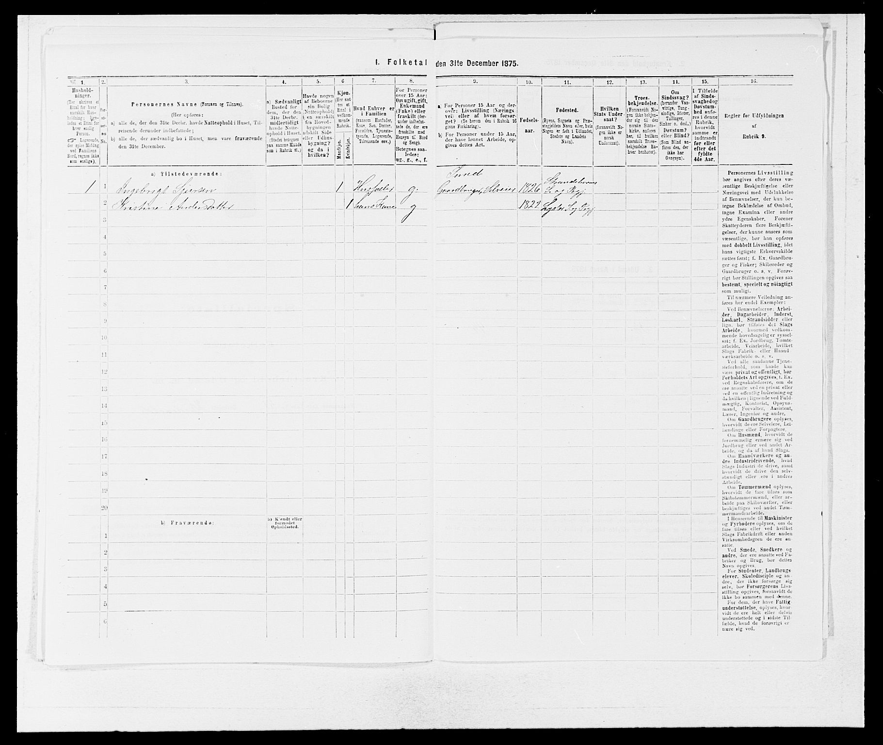 SAB, 1875 census for 1213P Fjelberg, 1875, p. 1209