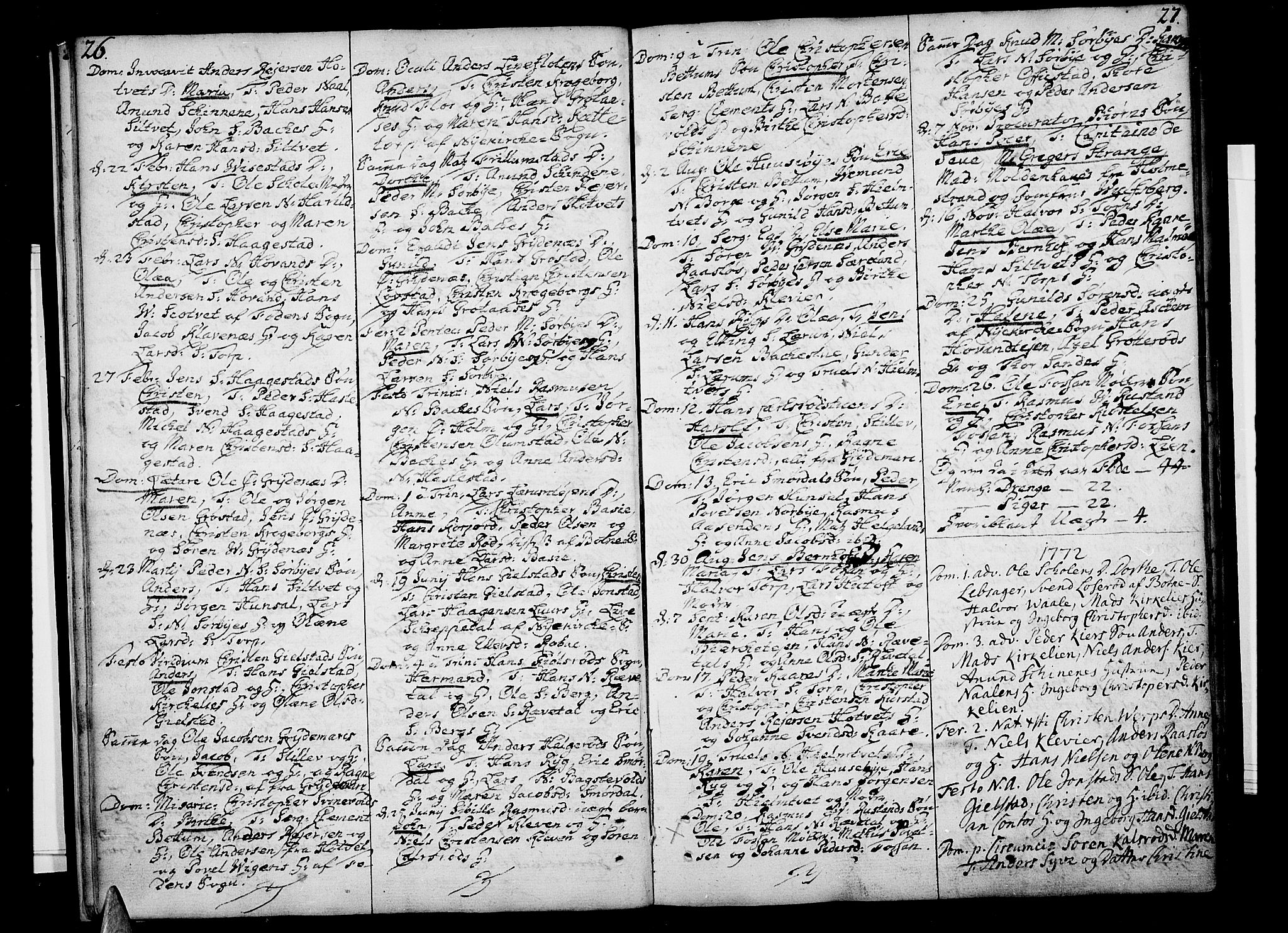 Våle kirkebøker, SAKO/A-334/F/Fa/L0004: Parish register (official) no. I 4 /2, 1732-1773, p. 26-27