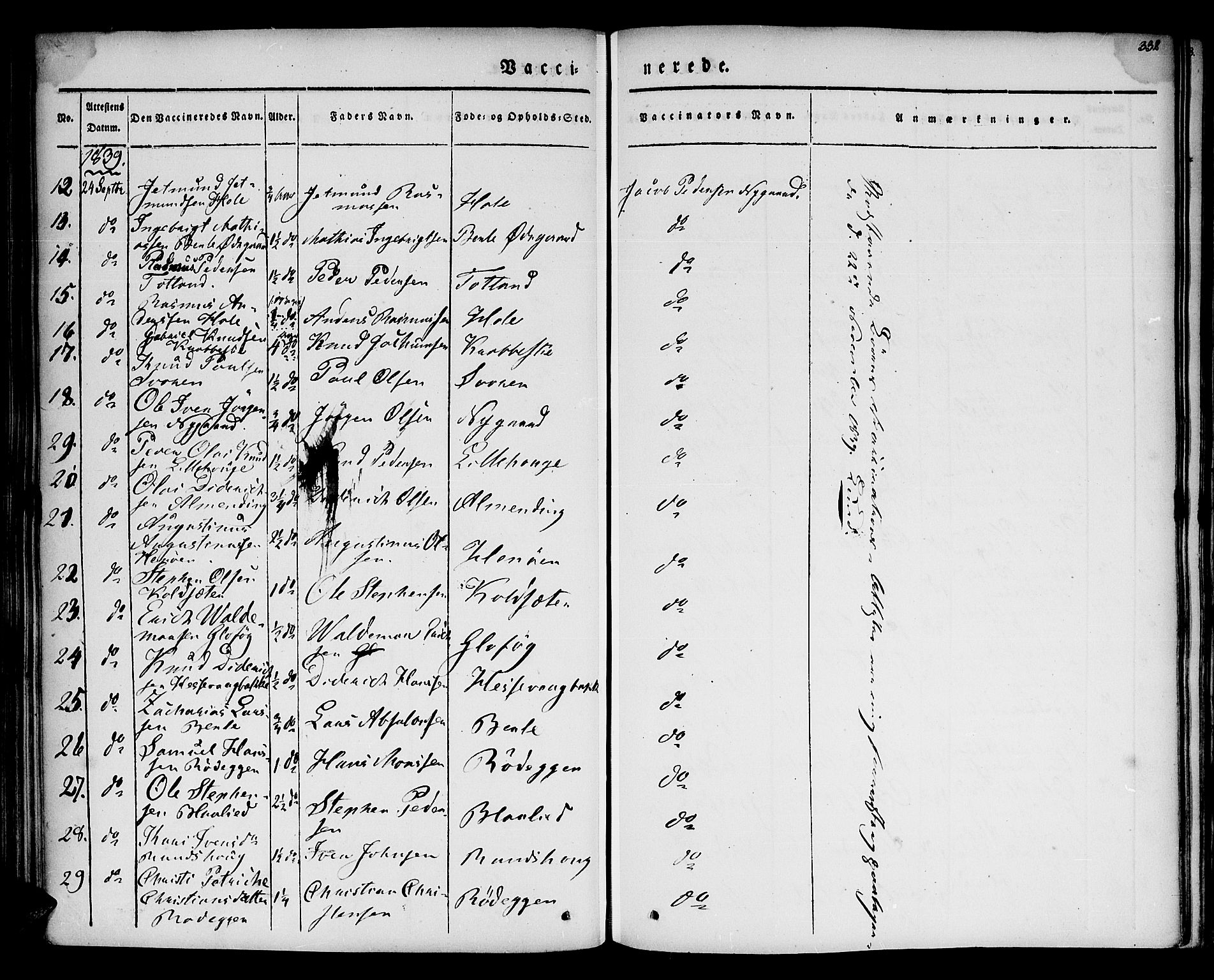 Davik sokneprestembete, AV/SAB-A-79701/H/Haa/Haaa/L0004: Parish register (official) no. A 4, 1830-1849, p. 332