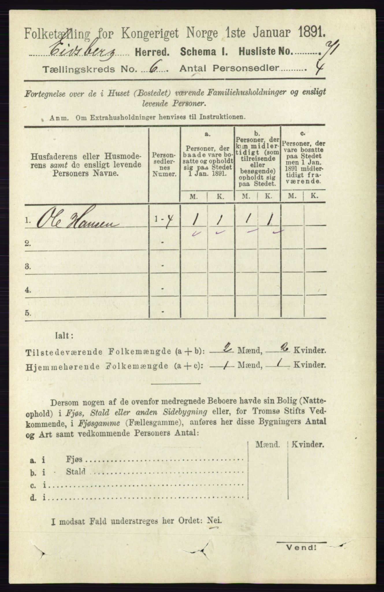 RA, 1891 census for 0125 Eidsberg, 1891, p. 3569