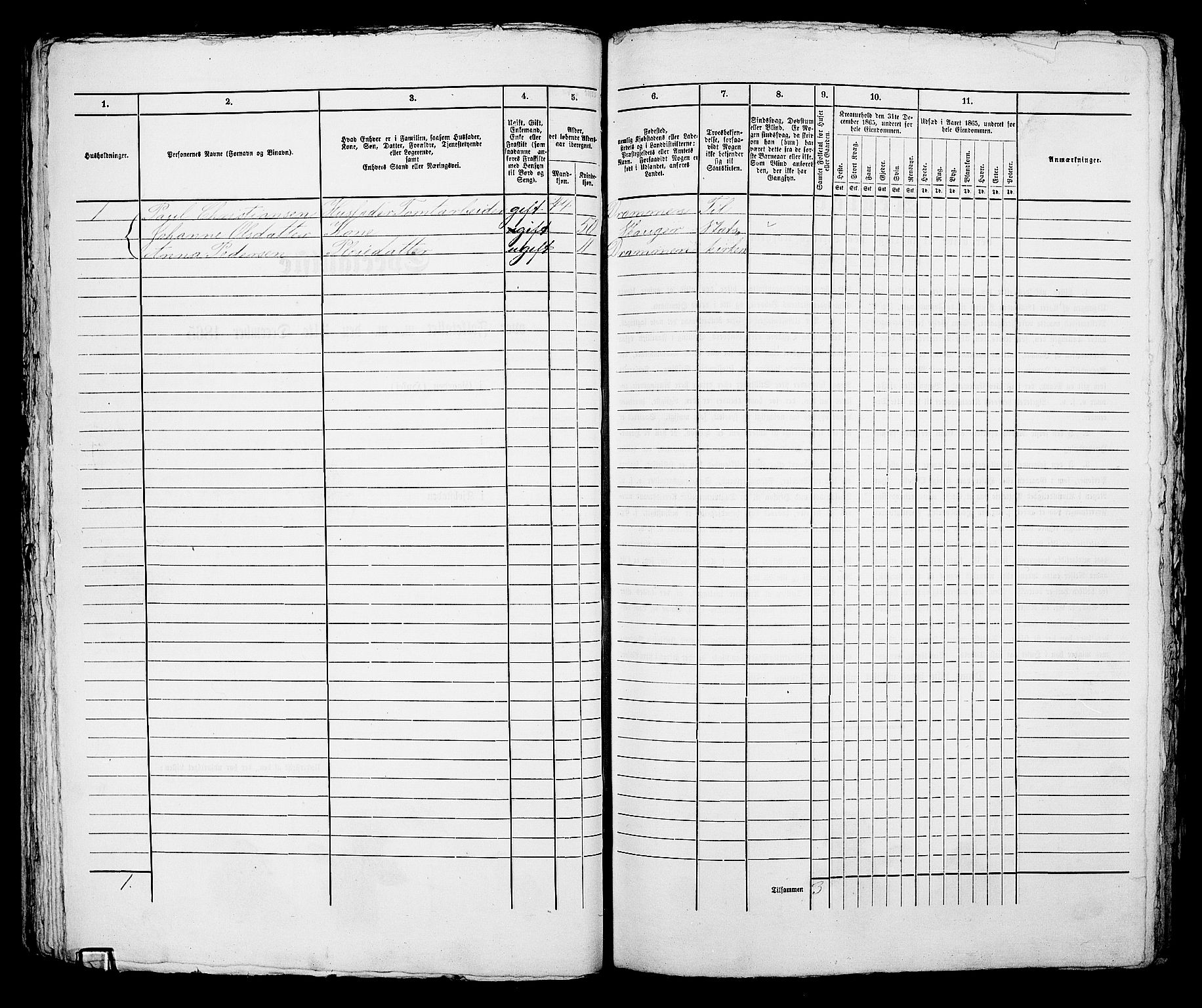 RA, 1865 census for Bragernes in Drammen, 1865, p. 140