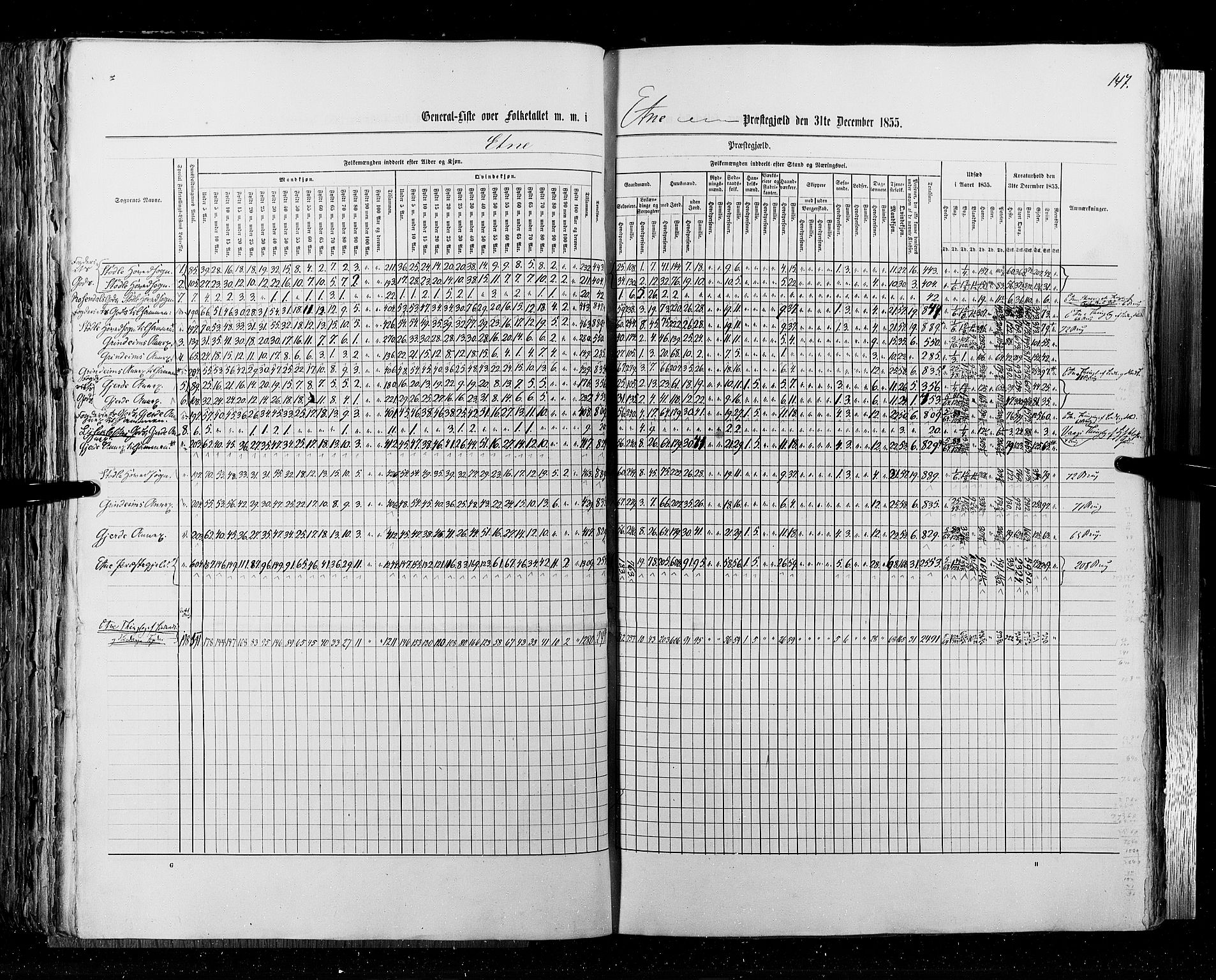 RA, Census 1855, vol. 4: Stavanger amt og Søndre Bergenhus amt, 1855, p. 147