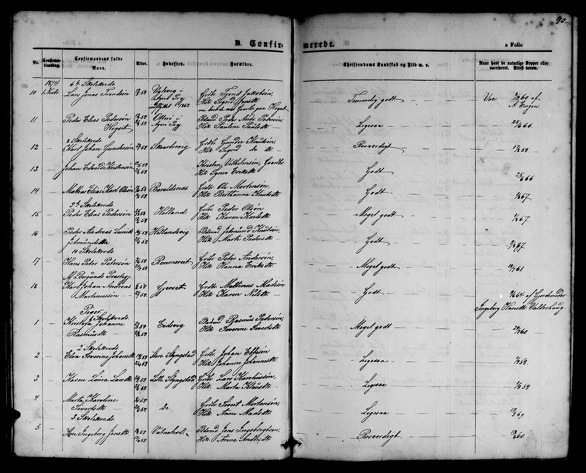 Ministerialprotokoller, klokkerbøker og fødselsregistre - Møre og Romsdal, AV/SAT-A-1454/525/L0375: Parish register (copy) no. 525C01, 1865-1879, p. 90