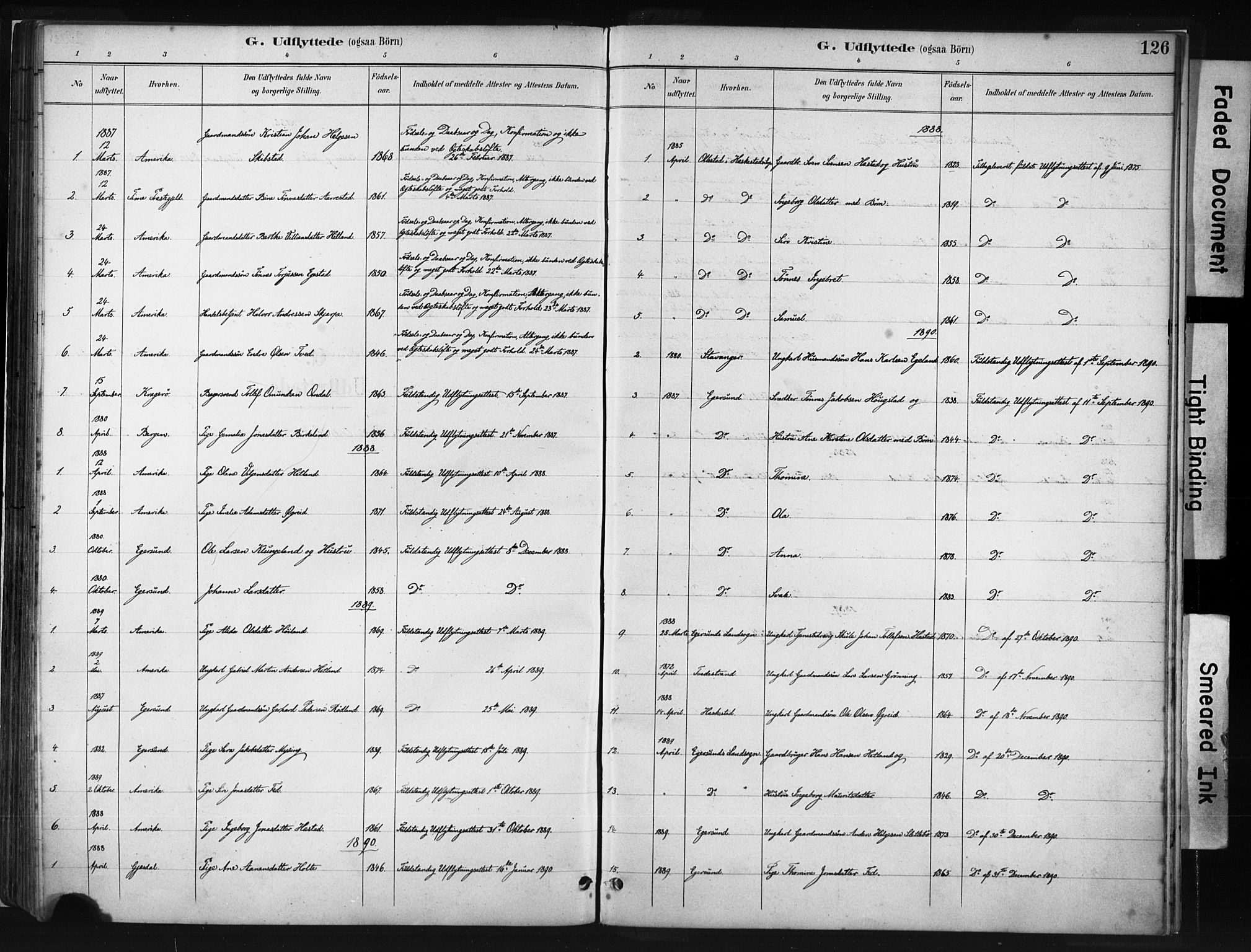 Helleland sokneprestkontor, AV/SAST-A-101810: Parish register (official) no. A 8, 1887-1907, p. 126