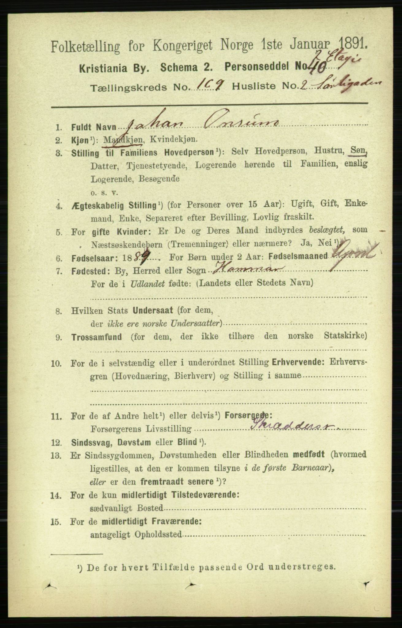 RA, 1891 census for 0301 Kristiania, 1891, p. 98941