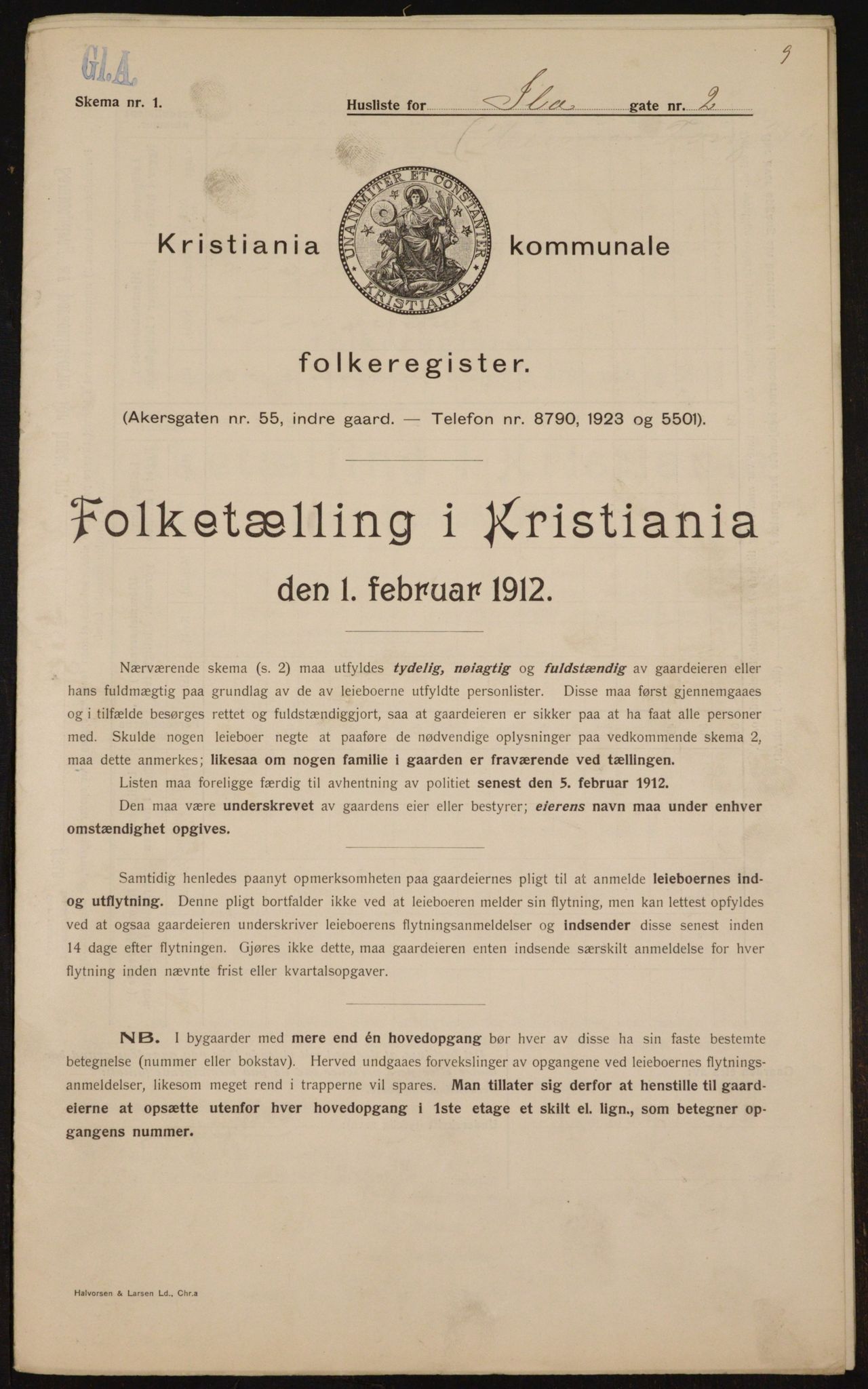 OBA, Municipal Census 1912 for Kristiania, 1912, p. 43530
