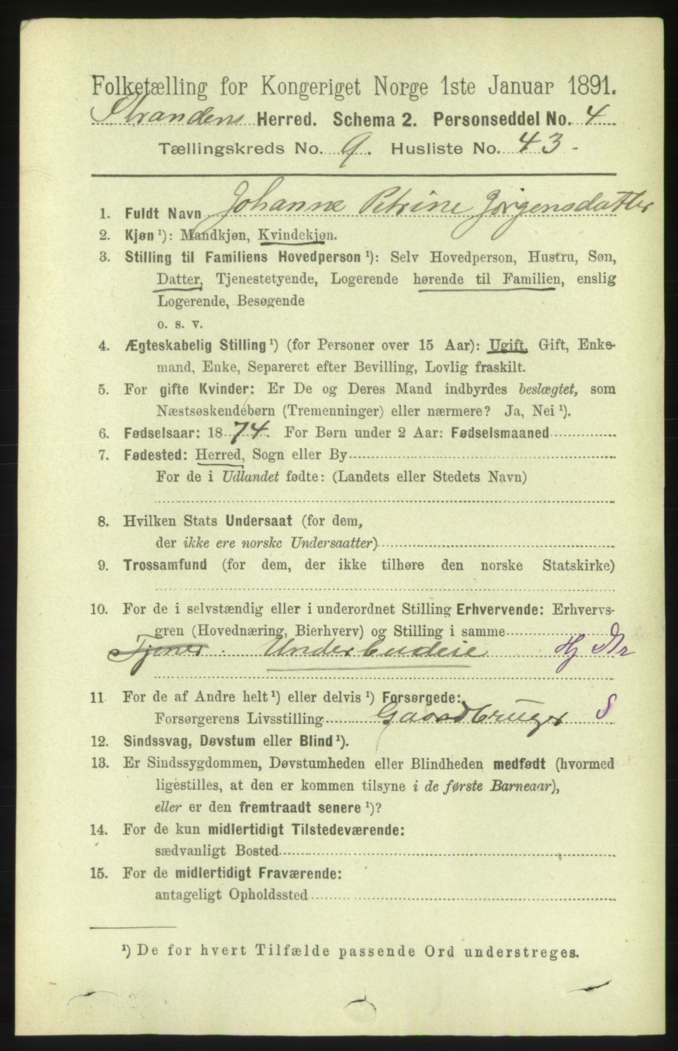 RA, 1891 census for 1525 Stranda, 1891, p. 2359