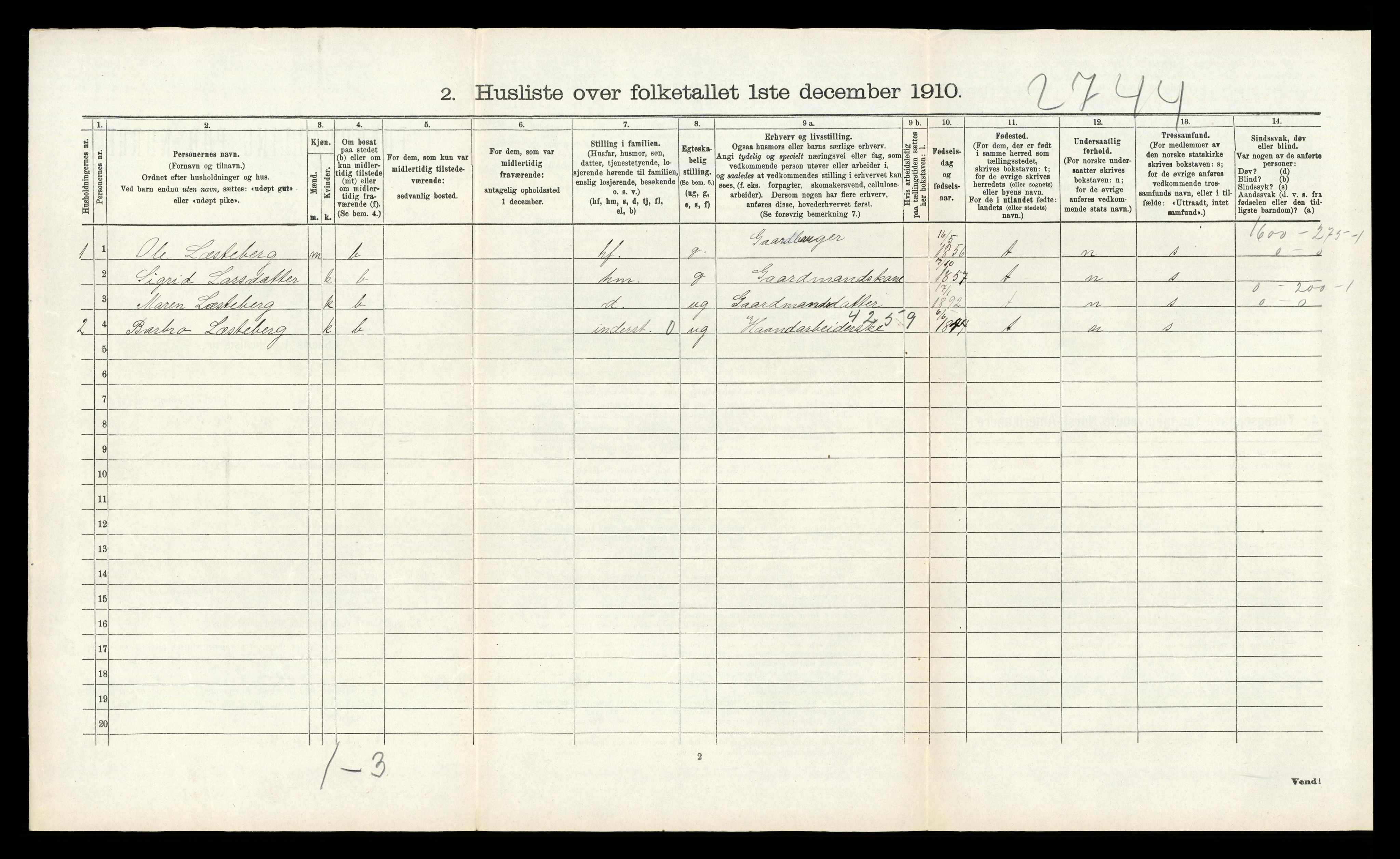 RA, 1910 census for Nore, 1910, p. 230