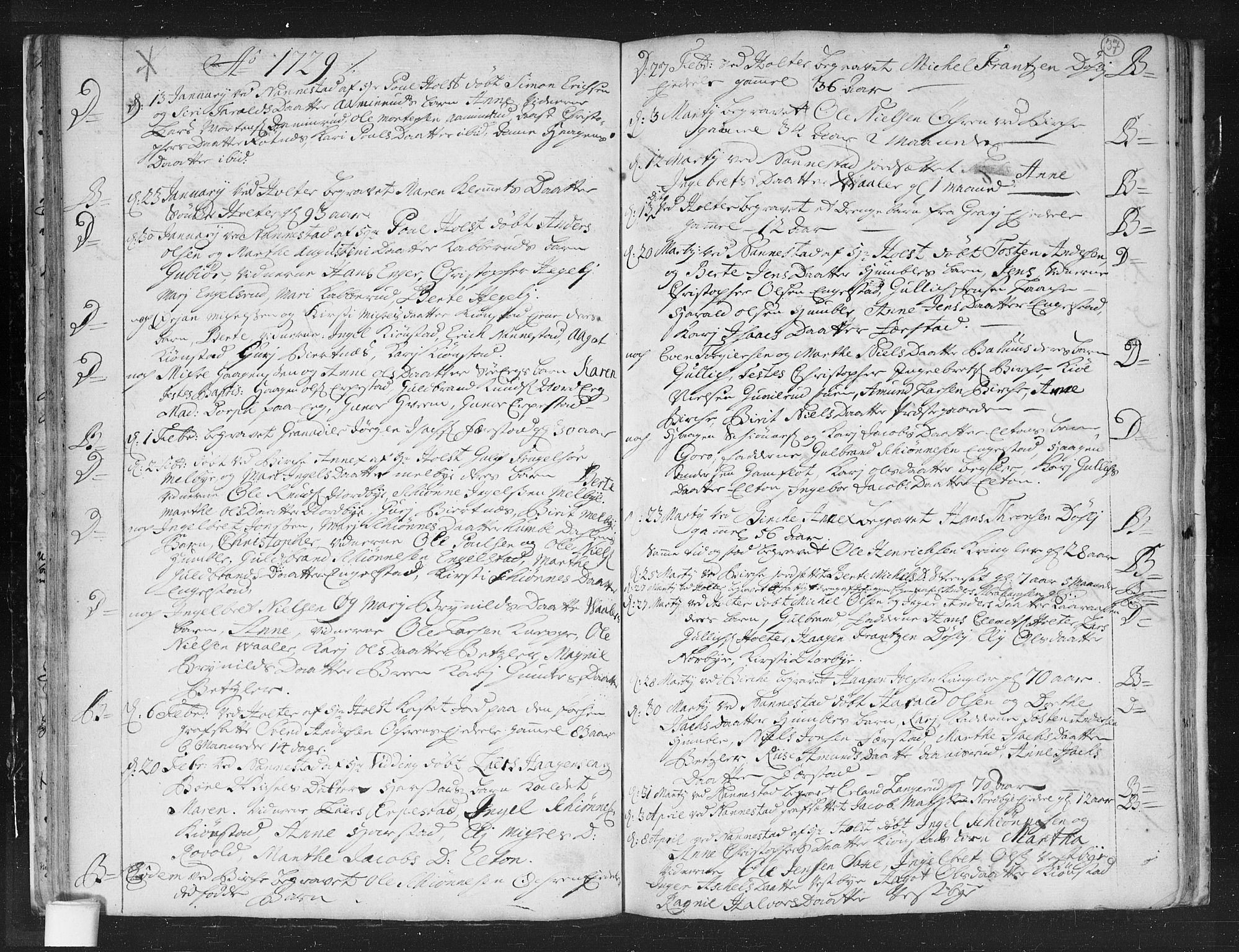 Nannestad prestekontor Kirkebøker, SAO/A-10414a/F/Fa/L0003: Parish register (official) no. I 3, 1716-1729, p. 37