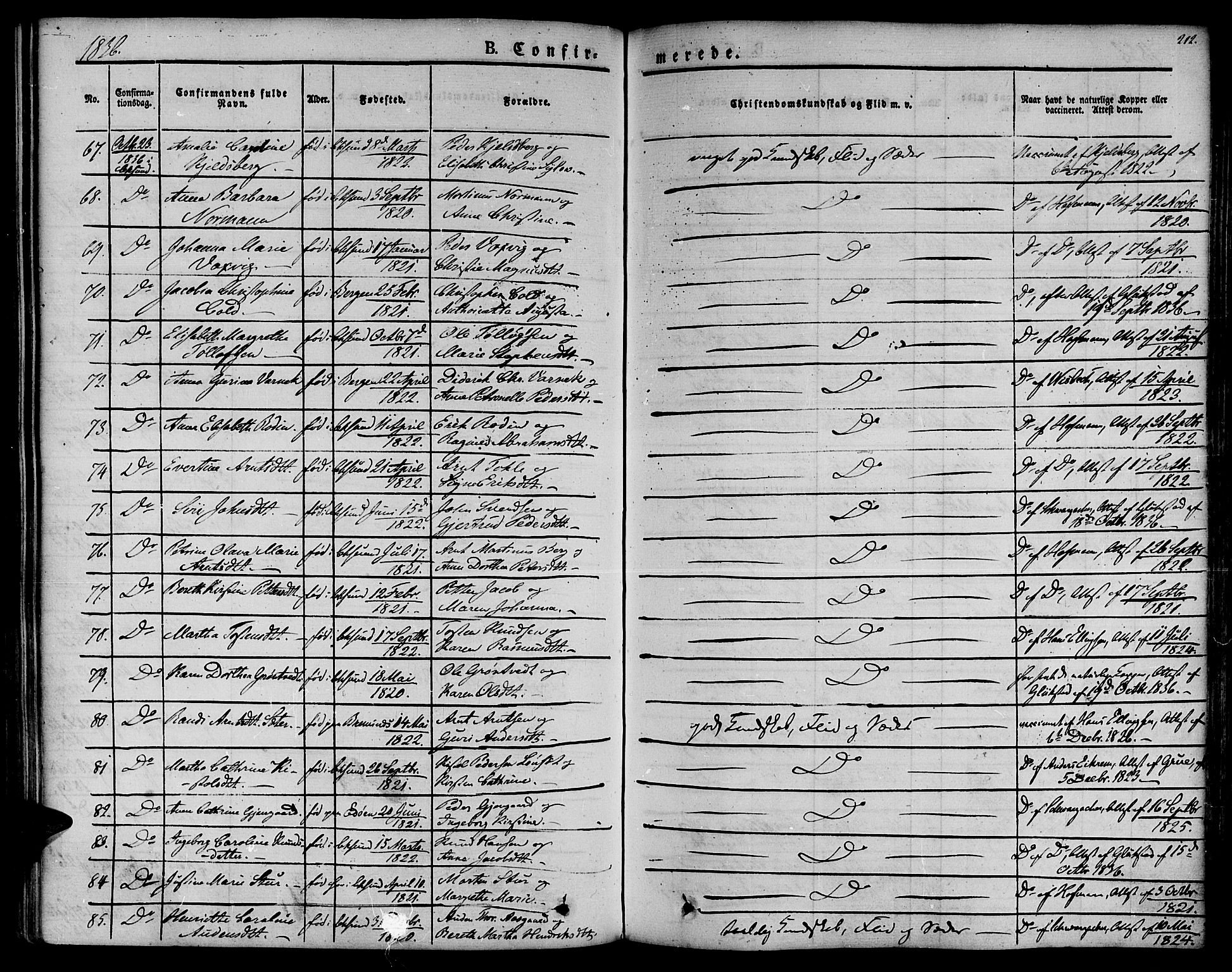 Ministerialprotokoller, klokkerbøker og fødselsregistre - Møre og Romsdal, AV/SAT-A-1454/572/L0843: Parish register (official) no. 572A06, 1832-1842, p. 212