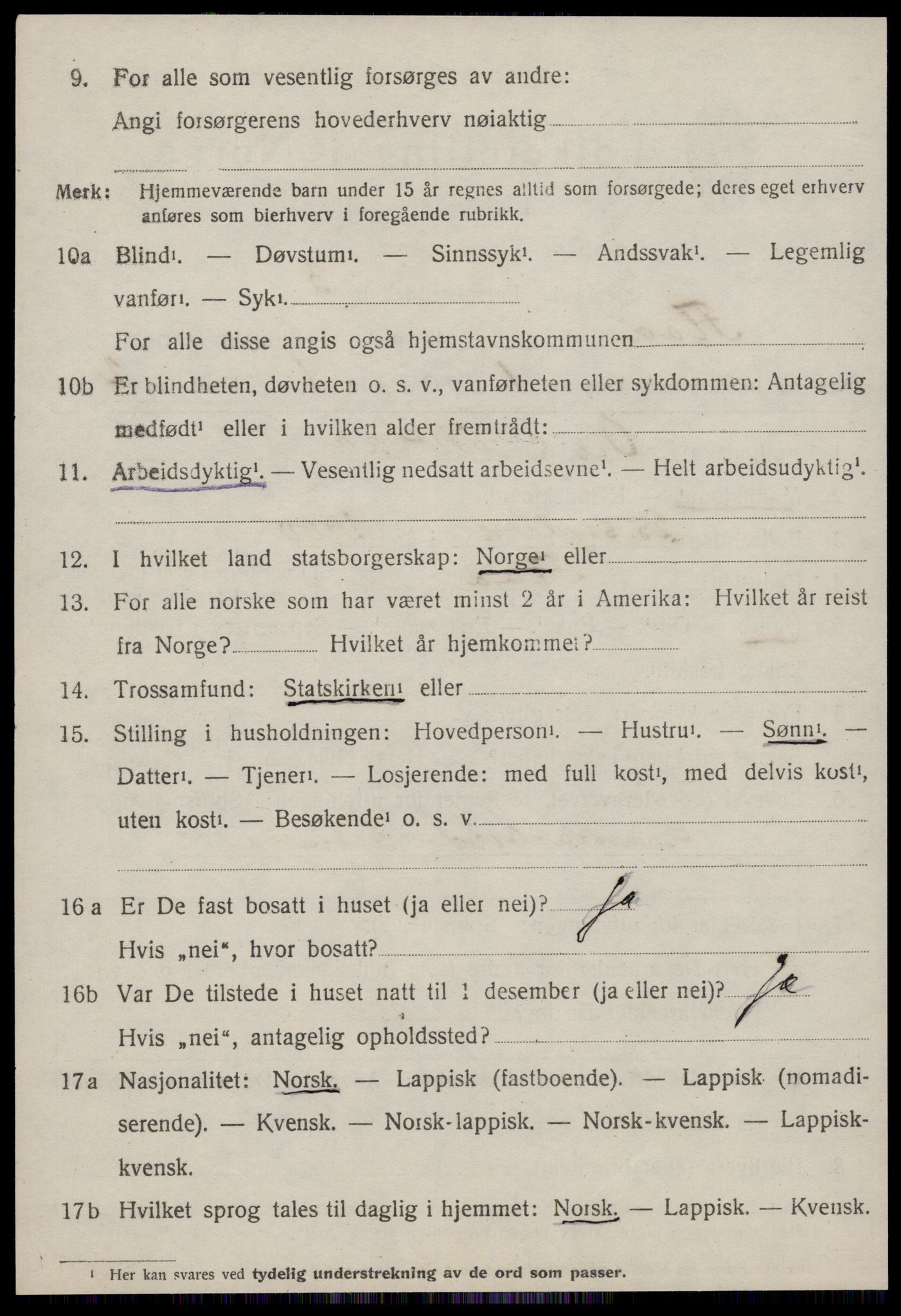 SAT, 1920 census for Flå, 1920, p. 281