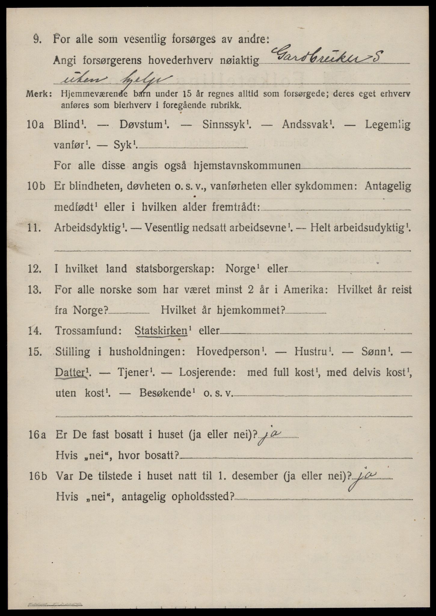 SAT, 1920 census for Grytten, 1920, p. 4167