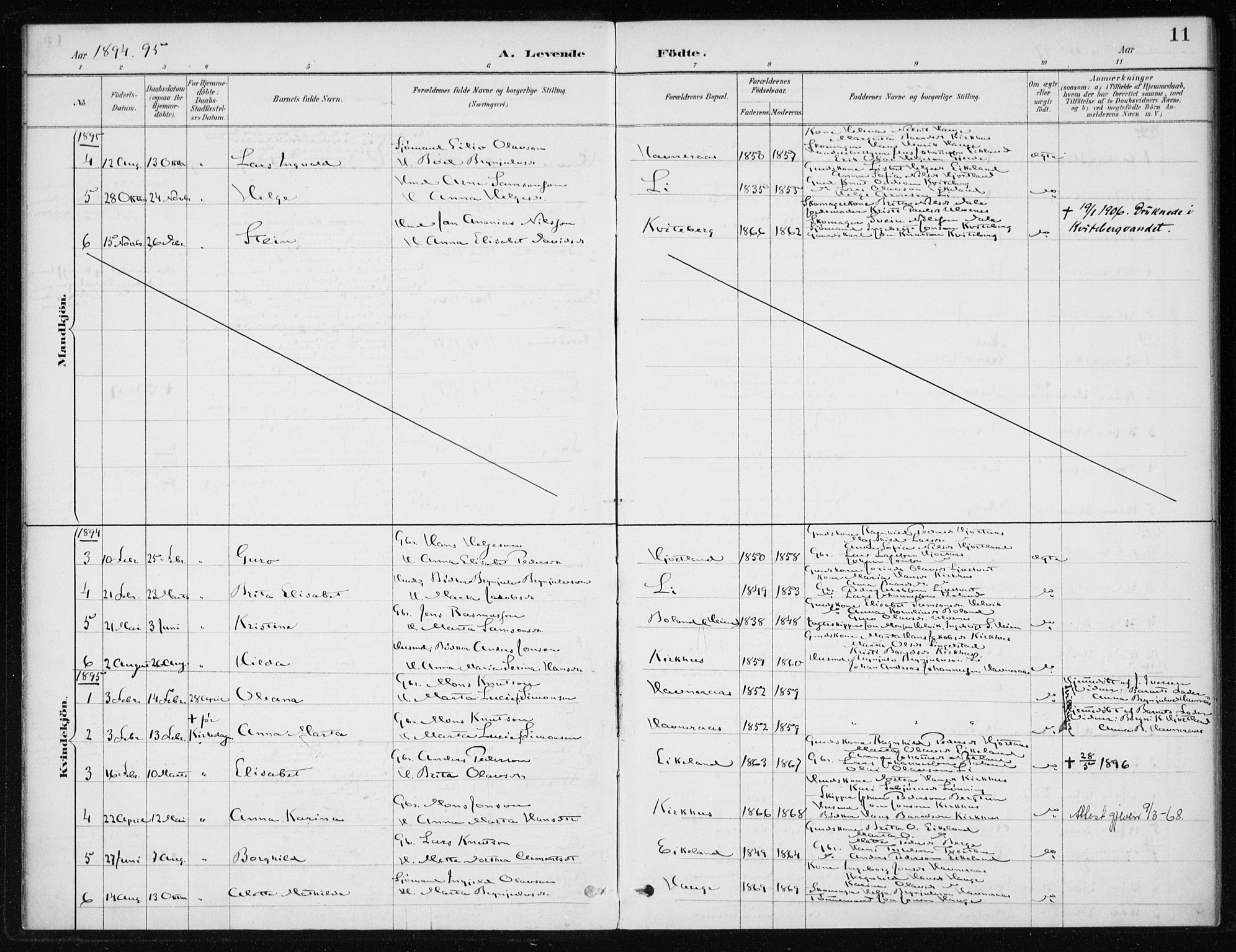 Kvinnherad sokneprestembete, AV/SAB-A-76401/H/Haa: Parish register (official) no. C 1, 1885-1912, p. 11