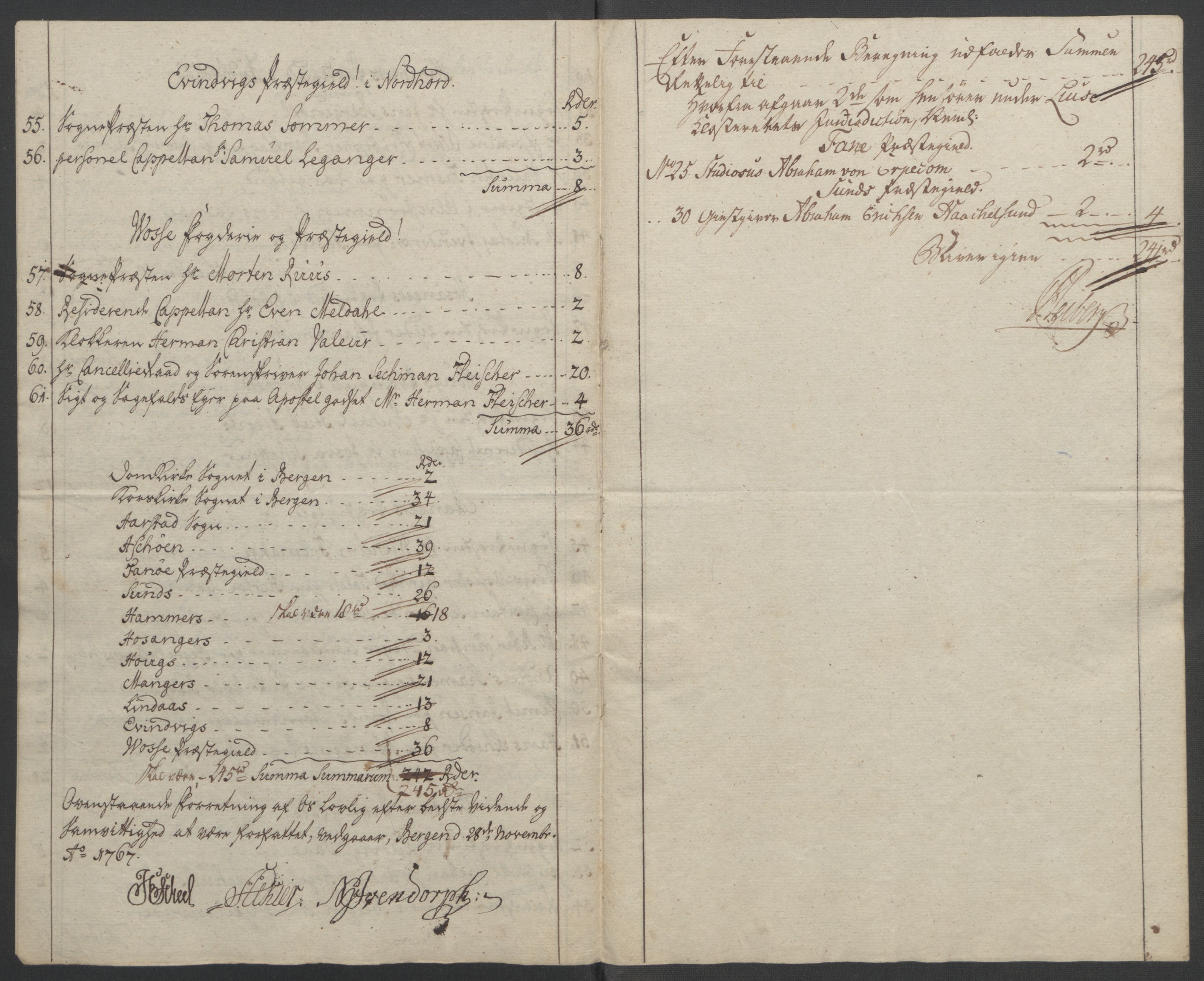 Rentekammeret inntil 1814, Reviderte regnskaper, Fogderegnskap, AV/RA-EA-4092/R51/L3303: Ekstraskatten Nordhordland og Voss, 1762-1772, p. 186