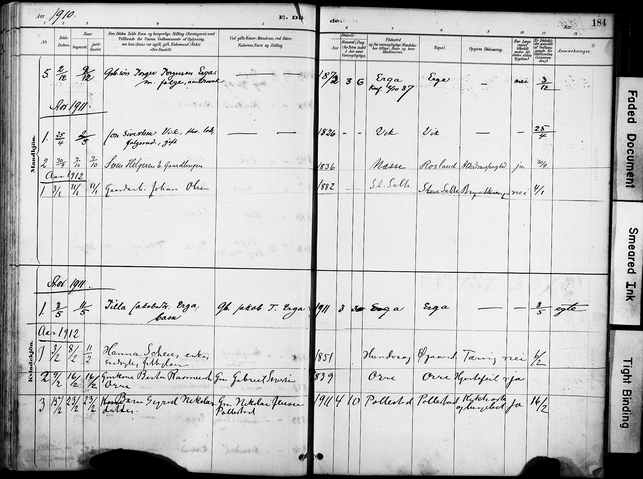 Klepp sokneprestkontor, SAST/A-101803/001/3/30BA/L0007: Parish register (official) no. A 8, 1886-1912, p. 184