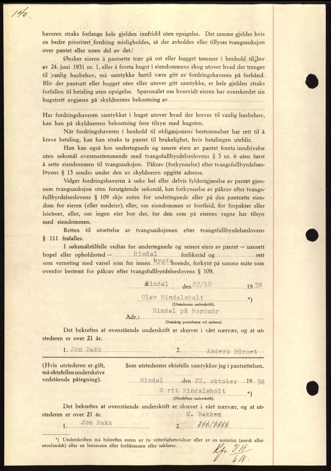 Nordmøre sorenskriveri, AV/SAT-A-4132/1/2/2Ca: Mortgage book no. B84, 1938-1939, Diary no: : 2447/1938