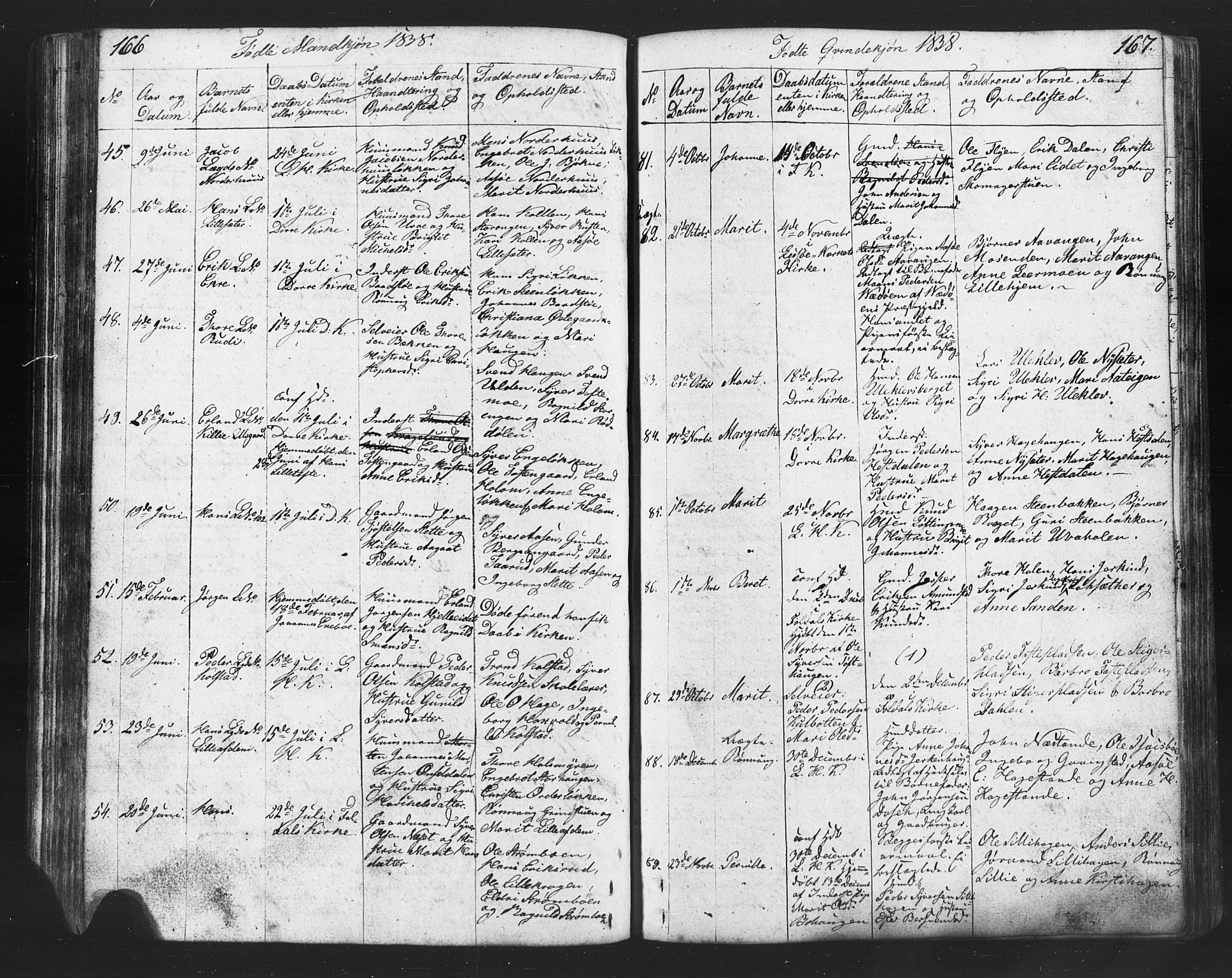 Lesja prestekontor, AV/SAH-PREST-068/H/Ha/Hab/L0002: Parish register (copy) no. 2, 1832-1850, p. 166-167