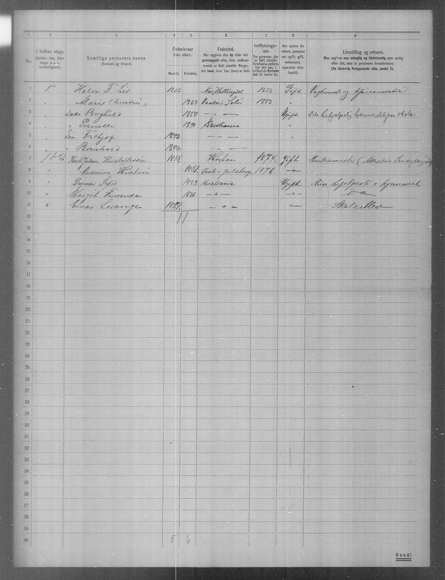 OBA, Municipal Census 1904 for Kristiania, 1904, p. 234