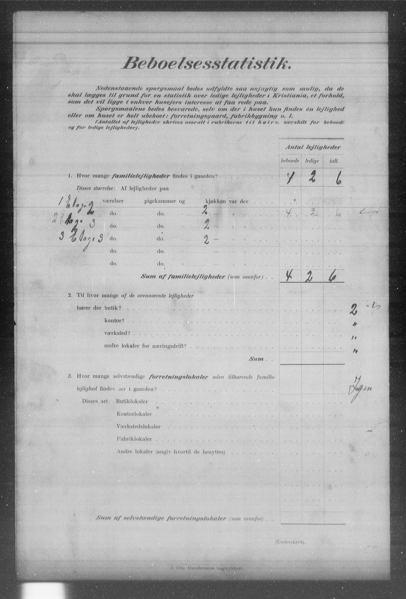 OBA, Municipal Census 1903 for Kristiania, 1903, p. 1703