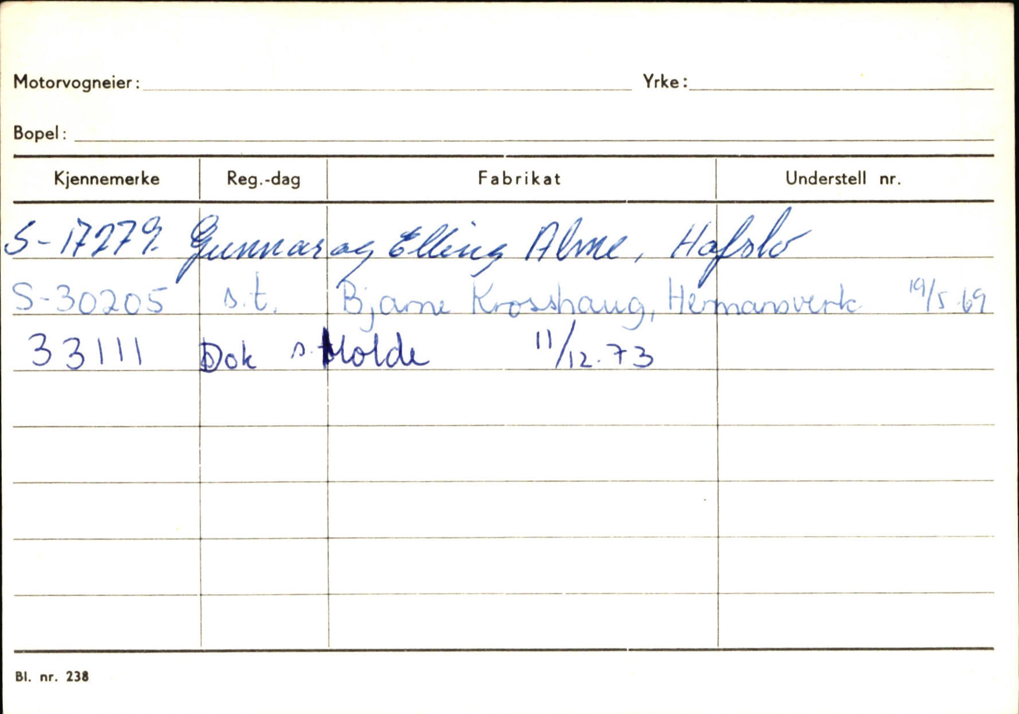 Statens vegvesen, Sogn og Fjordane vegkontor, AV/SAB-A-5301/4/F/L0126: Eigarregister Fjaler M-Å. Leikanger A-Å, 1945-1975, p. 2466