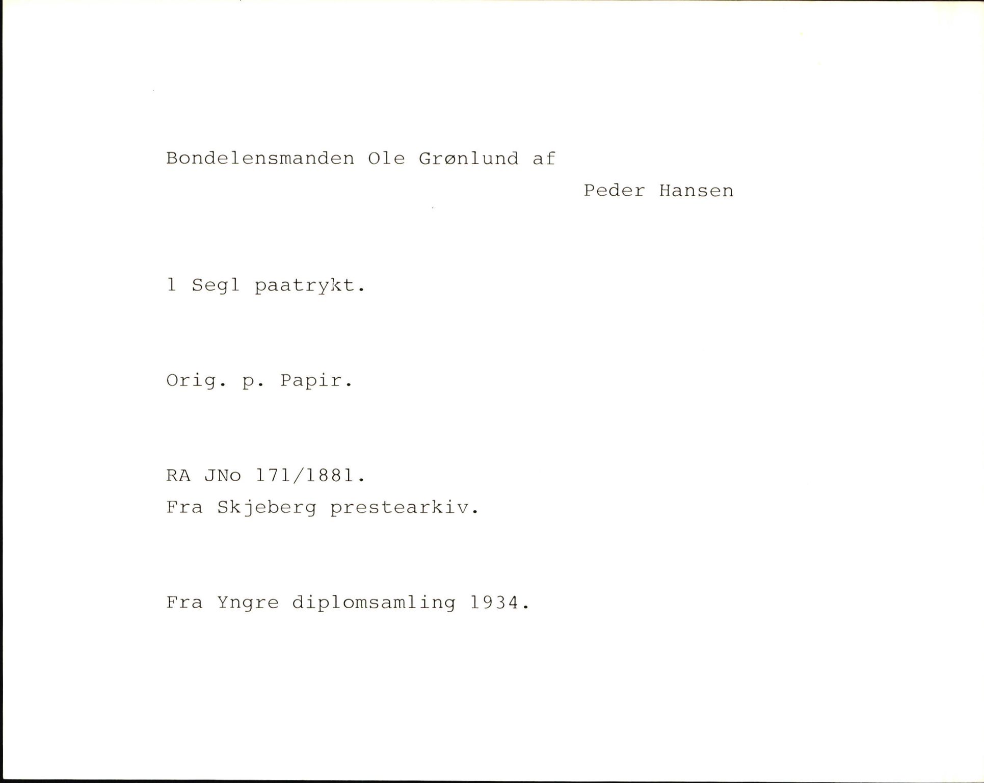 Riksarkivets diplomsamling, AV/RA-EA-5965/F35/F35k/L0001: Regestsedler: Prestearkiver fra Østfold og Akershus, p. 774