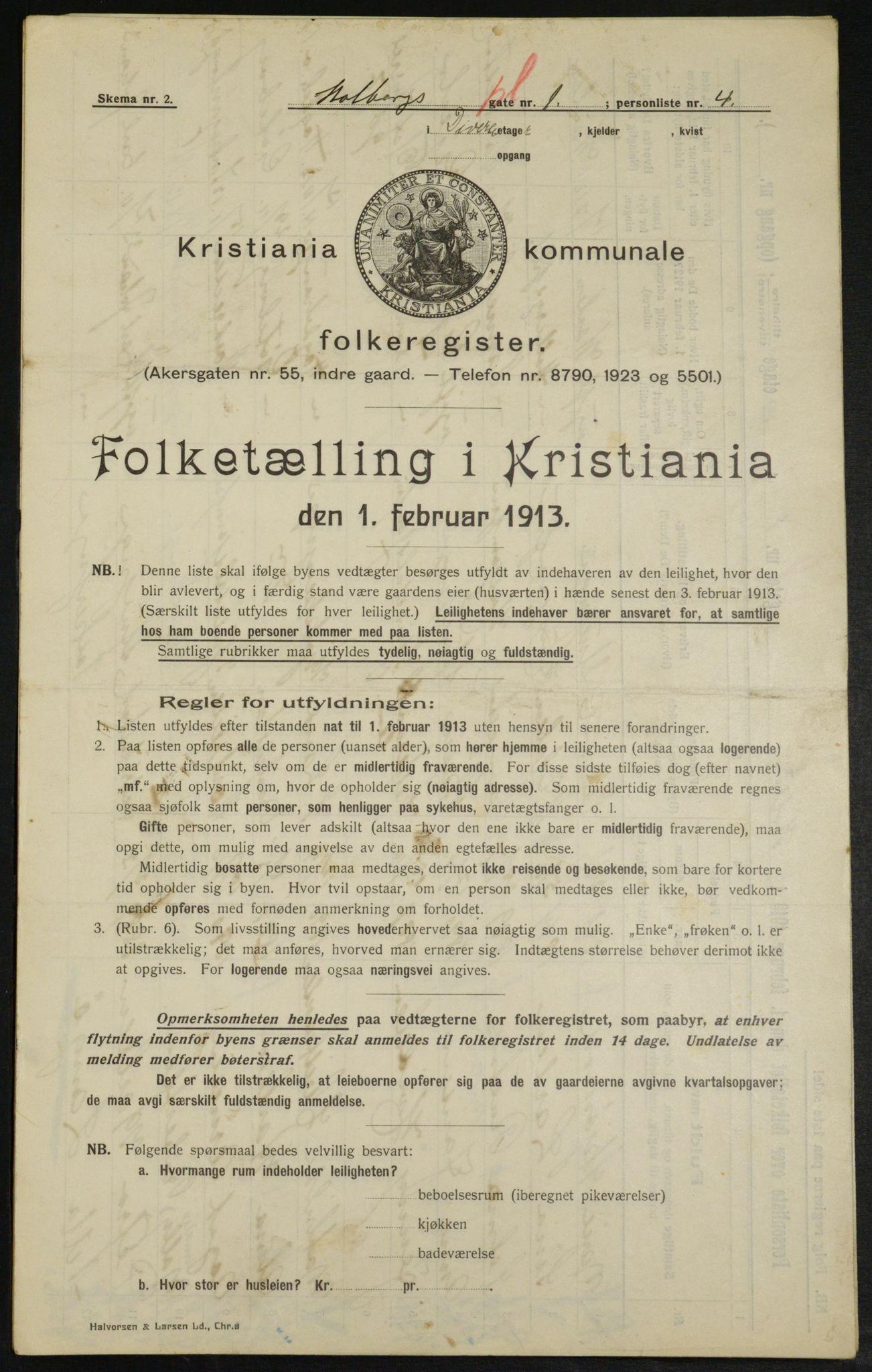 OBA, Municipal Census 1913 for Kristiania, 1913, p. 40350