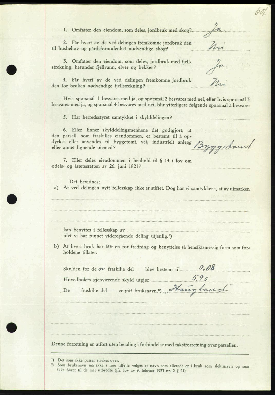 Nordmøre sorenskriveri, AV/SAT-A-4132/1/2/2Ca: Mortgage book no. A104, 1947-1947, Diary no: : 788/1947