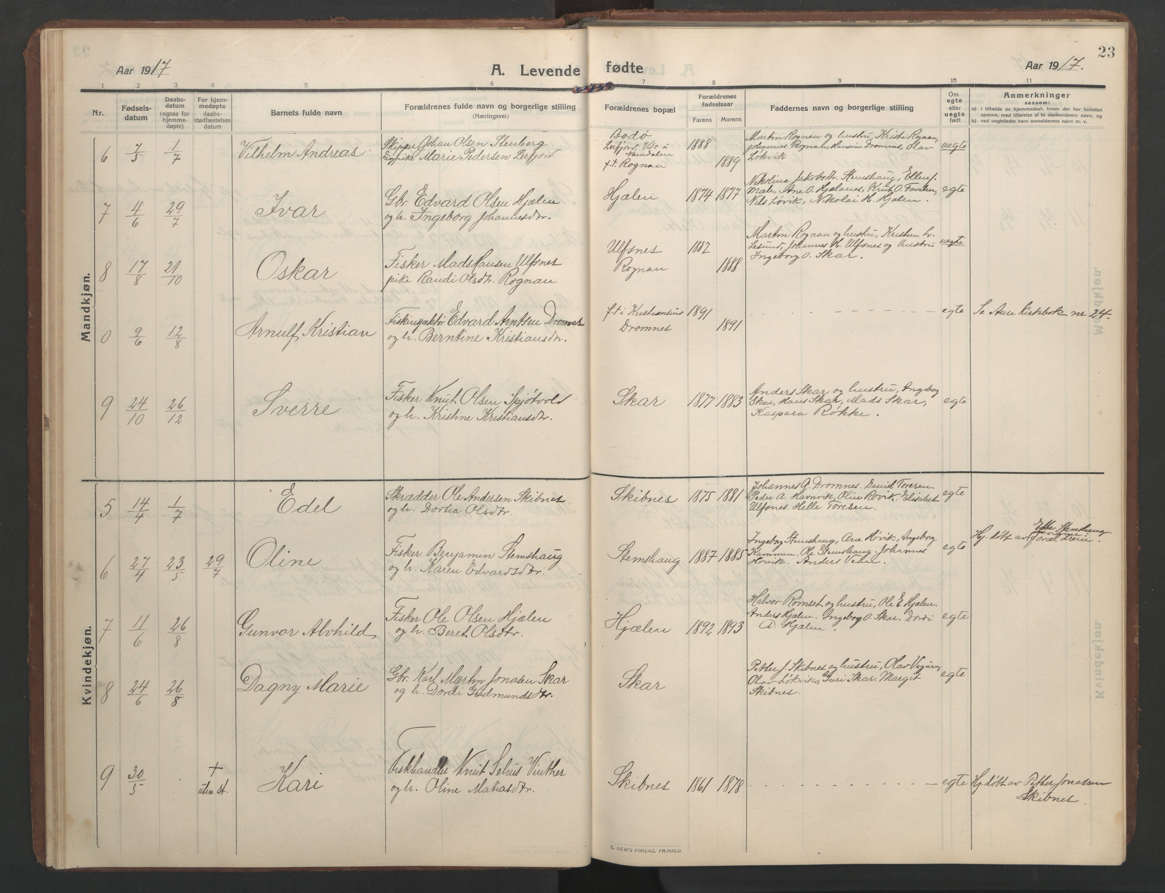 Ministerialprotokoller, klokkerbøker og fødselsregistre - Møre og Romsdal, AV/SAT-A-1454/579/L0919: Parish register (copy) no. 579C01, 1909-1957, p. 23