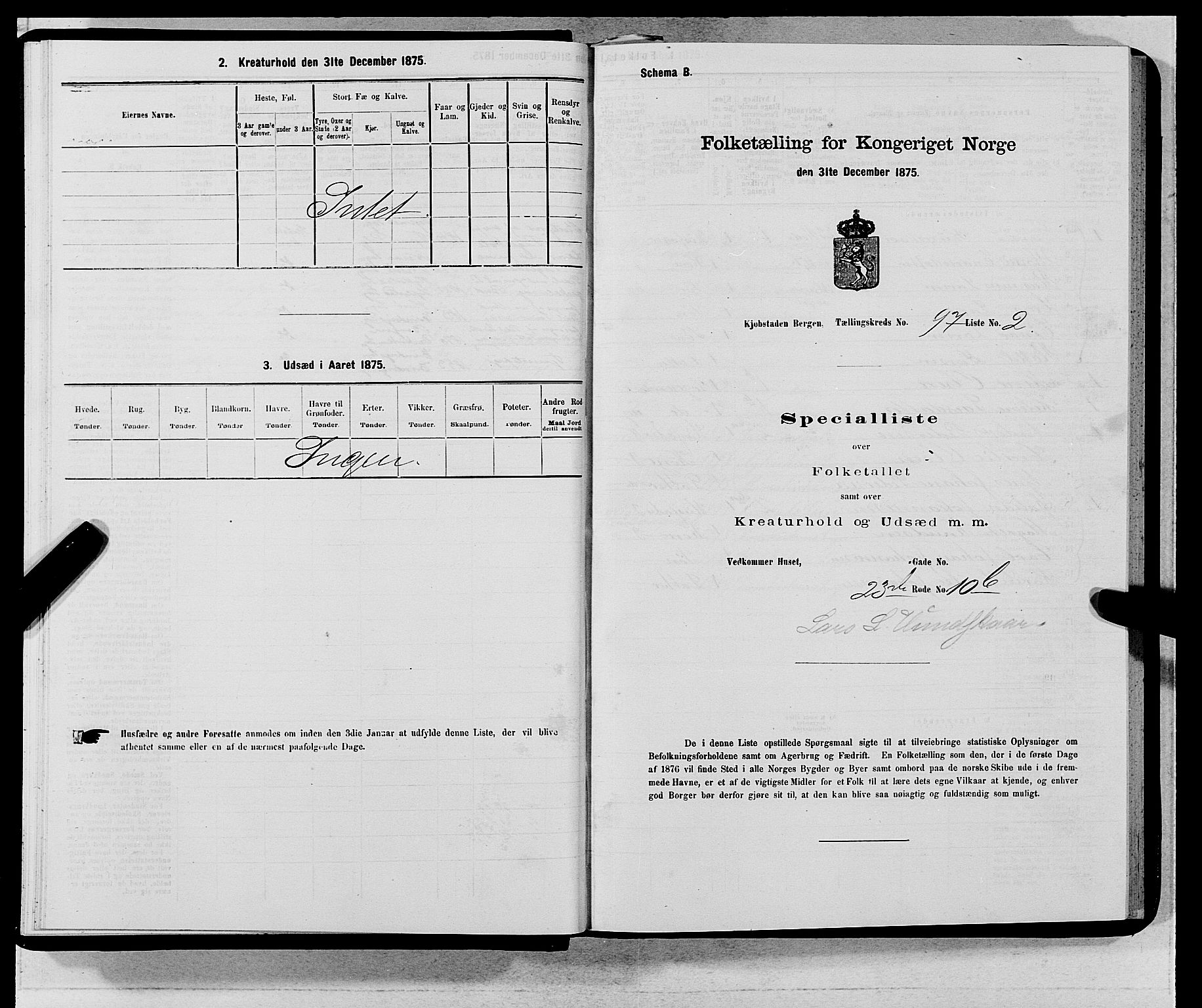 SAB, 1875 census for 1301 Bergen, 1875, p. 5223