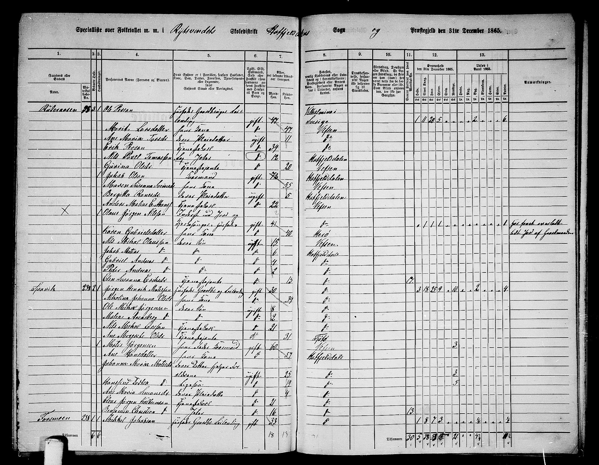 RA, 1865 census for Hattfjelldal, 1865, p. 37