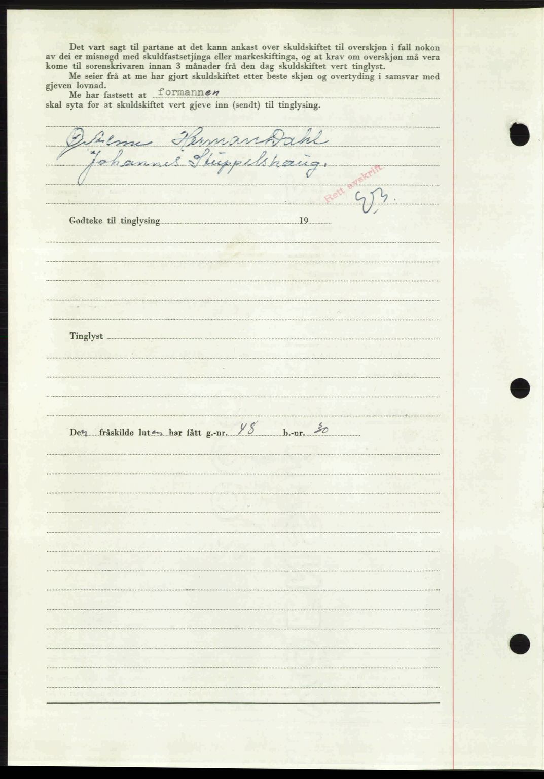 Indre Sogn tingrett, SAB/A-3301/1/G/Gb/Gbb/L0010: Mortgage book no. A10, 1949-1949, Diary no: : 837/1949