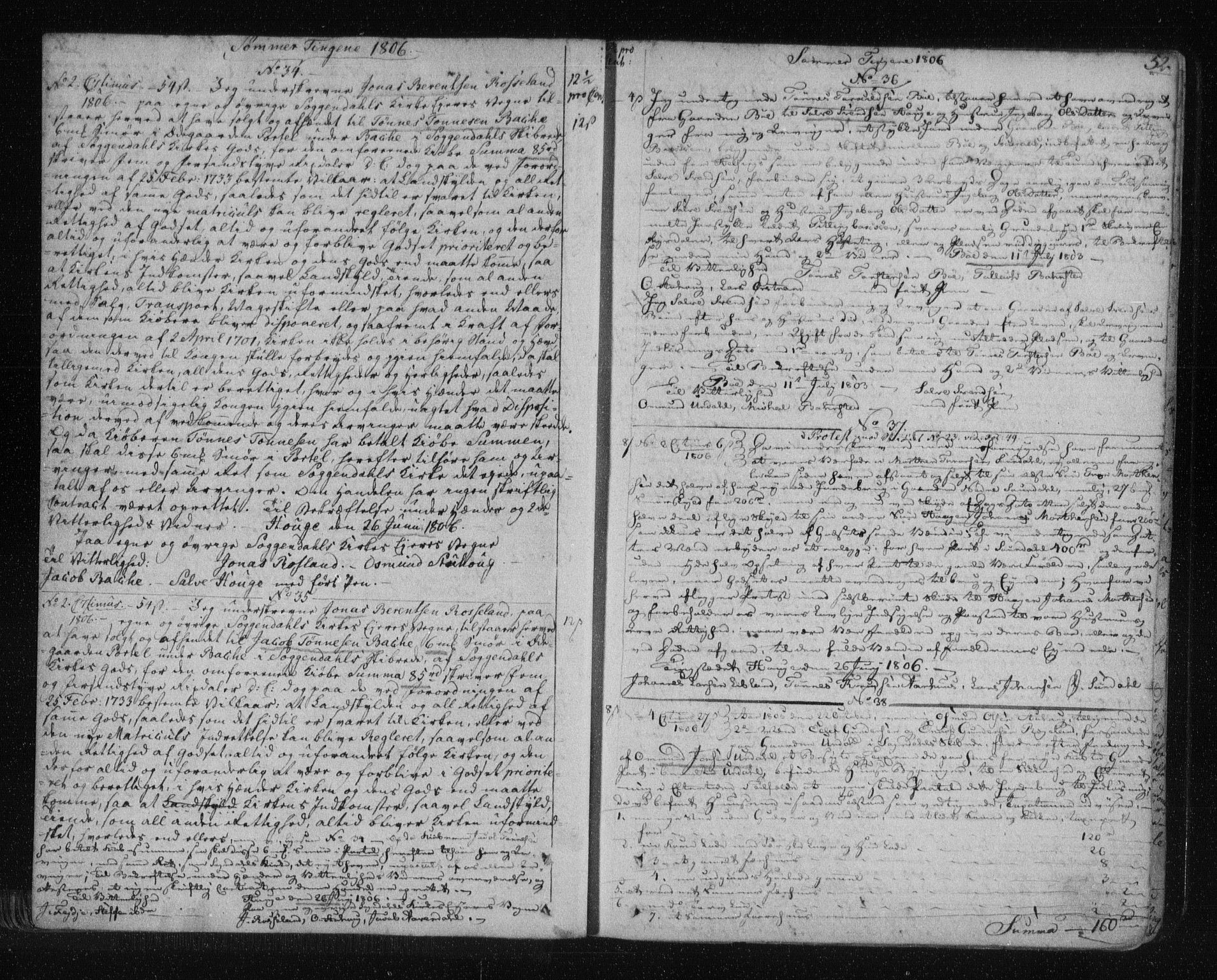 Jæren og Dalane sorenskriveri, AV/SAST-A-100306/4/41/41B/L0011: Mortgage book no. 8, 1805-1812, p. 52