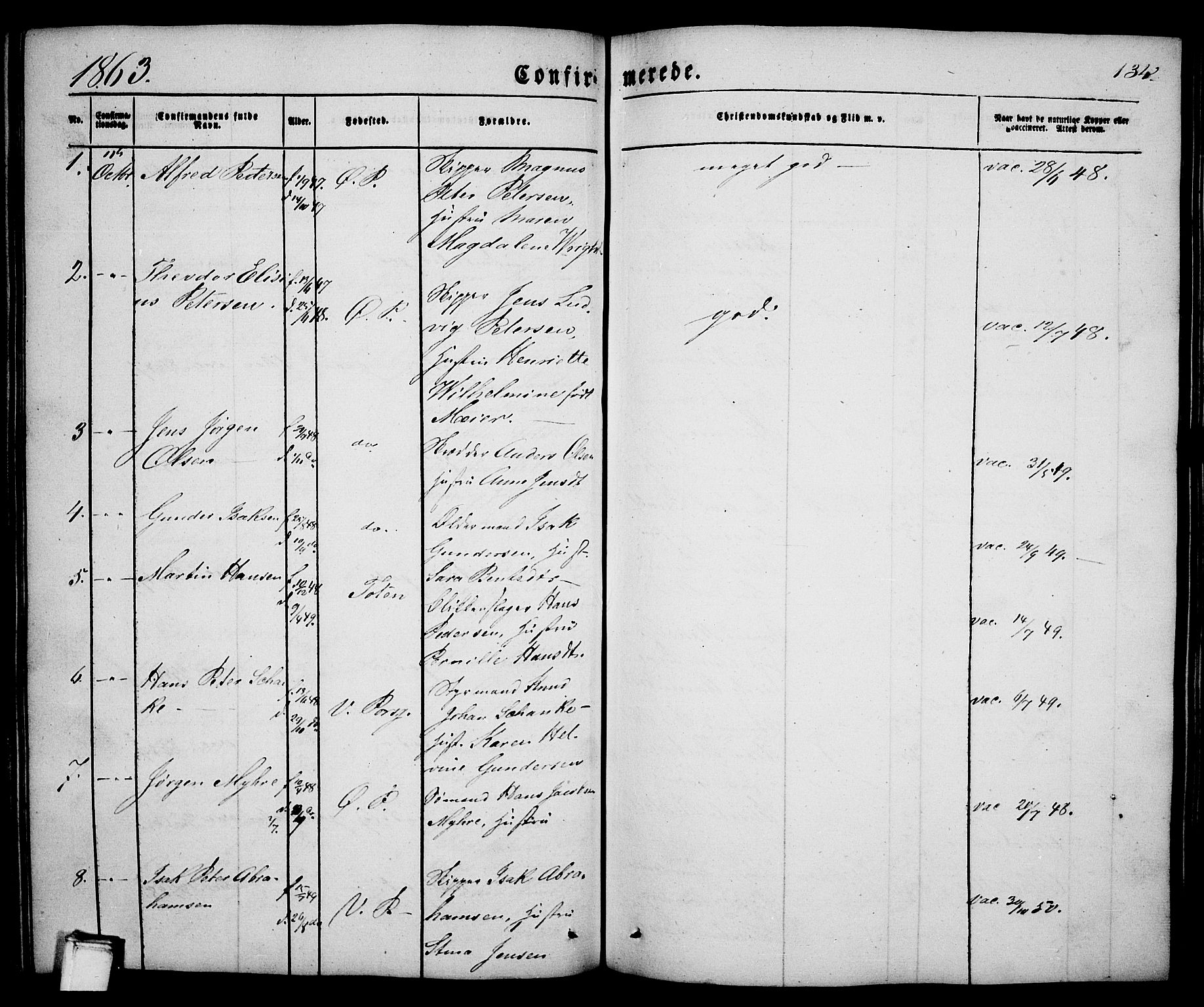 Porsgrunn kirkebøker , SAKO/A-104/G/Ga/L0002: Parish register (copy) no. I 2, 1847-1877, p. 134