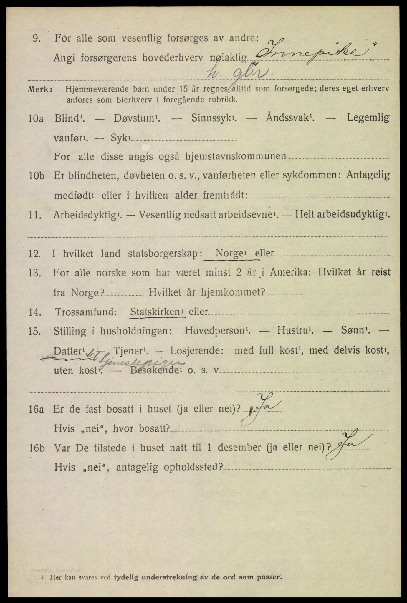 SAH, 1920 census for Trysil, 1920, p. 4114