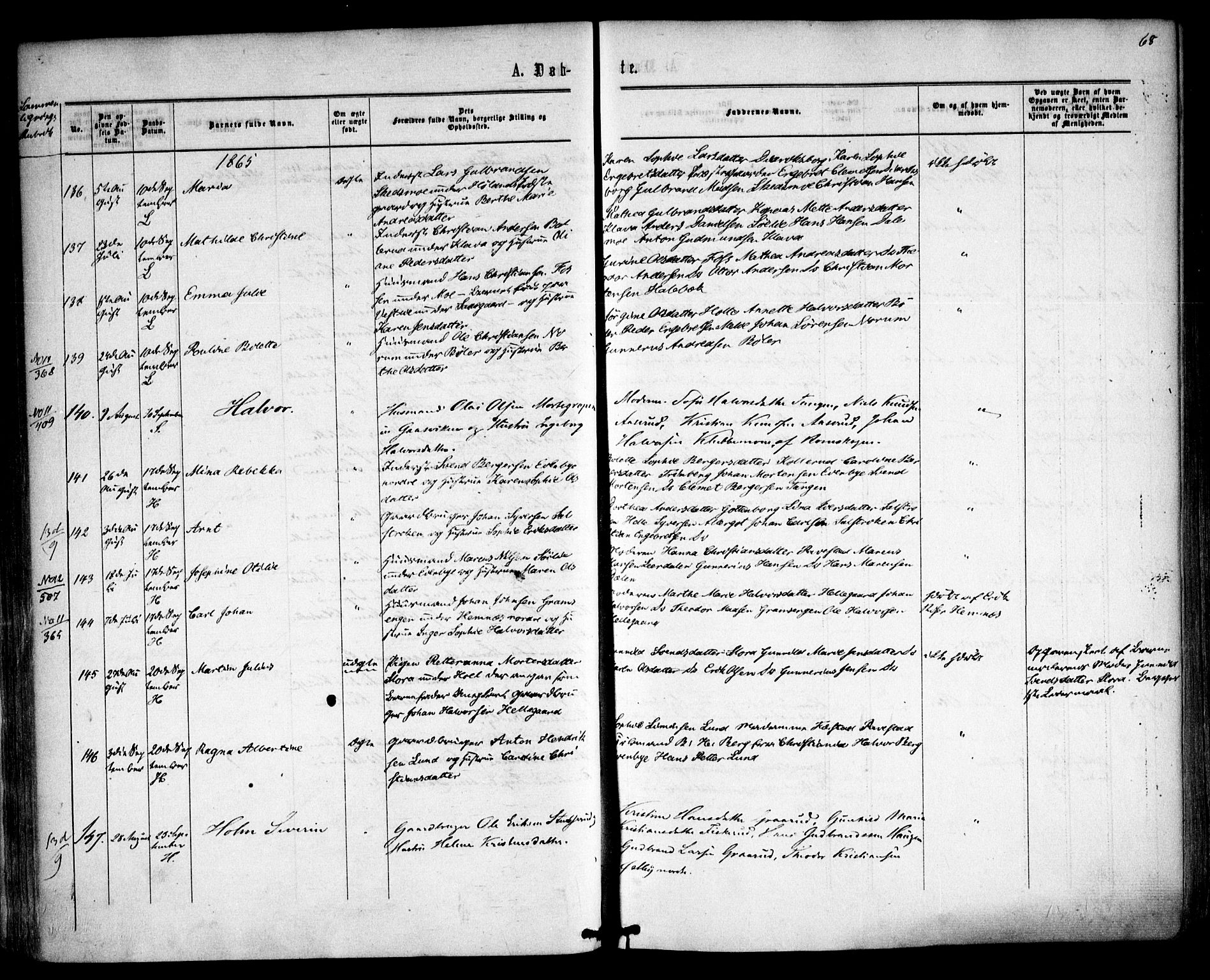 Høland prestekontor Kirkebøker, AV/SAO-A-10346a/F/Fa/L0011: Parish register (official) no. I 11, 1862-1869, p. 68