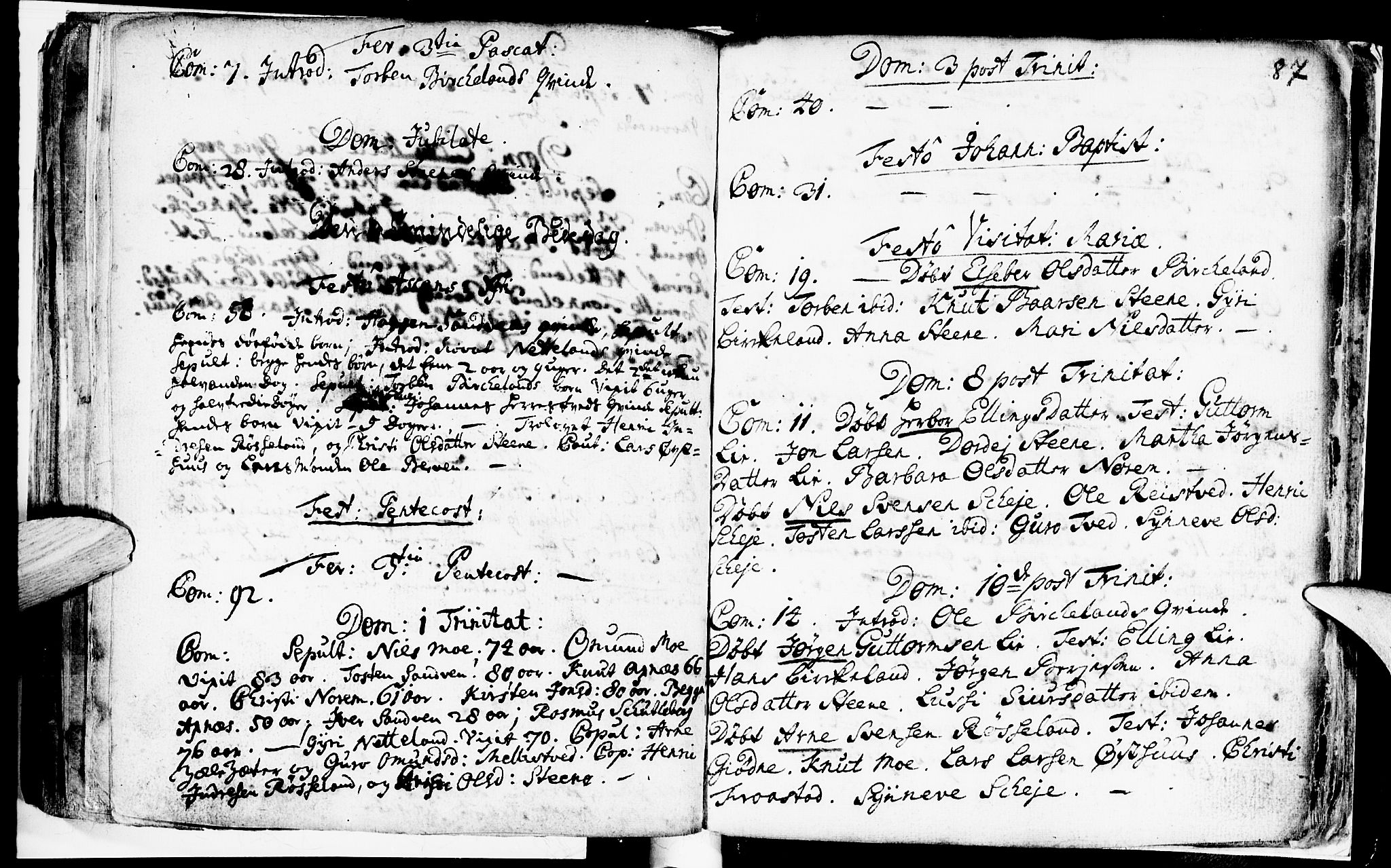 Kvam sokneprestembete, AV/SAB-A-76201/H/Haa: Parish register (official) no. A 2, 1696-1741, p. 87