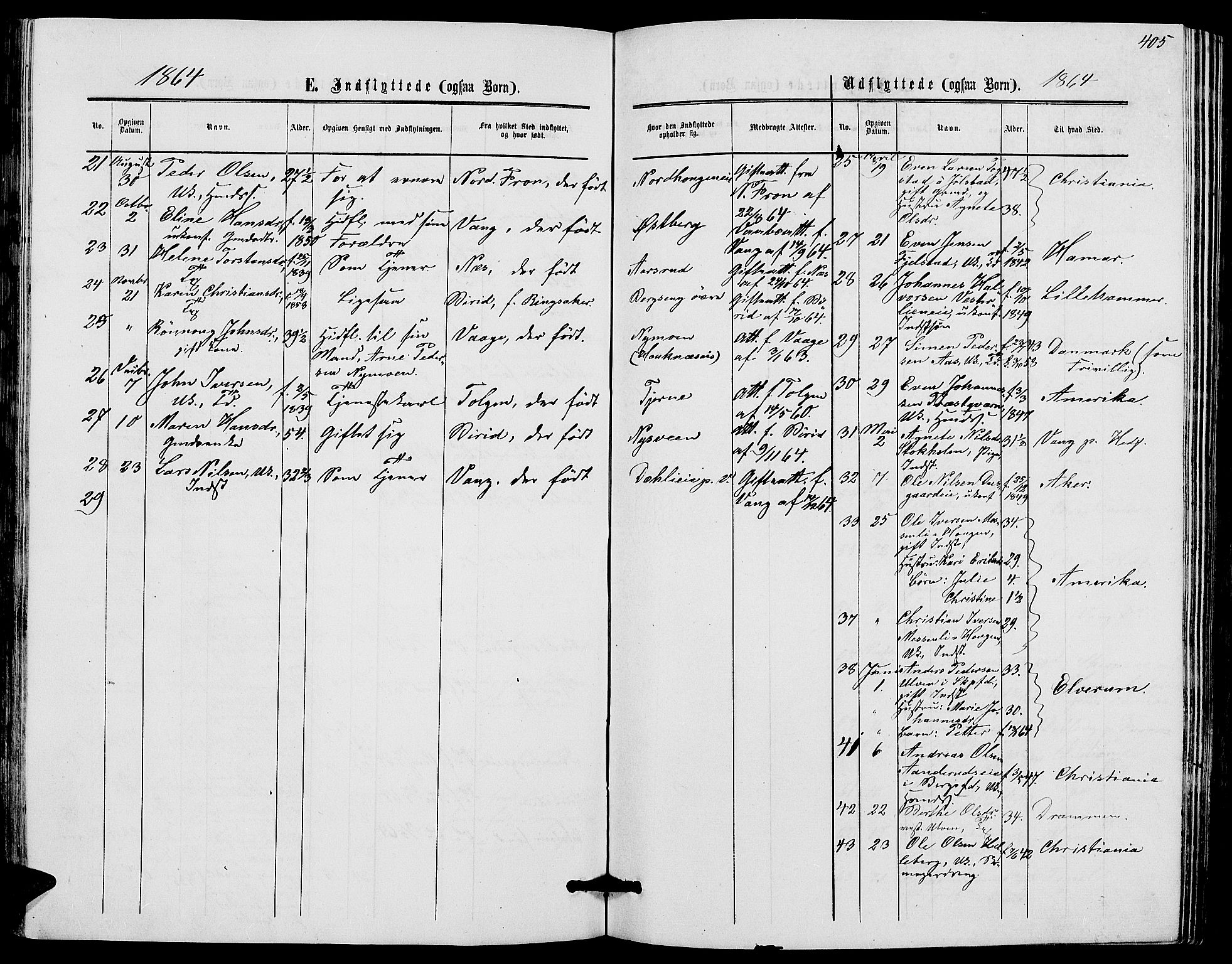 Ringsaker prestekontor, AV/SAH-PREST-014/L/La/L0007: Parish register (copy) no. 7, 1861-1869, p. 405