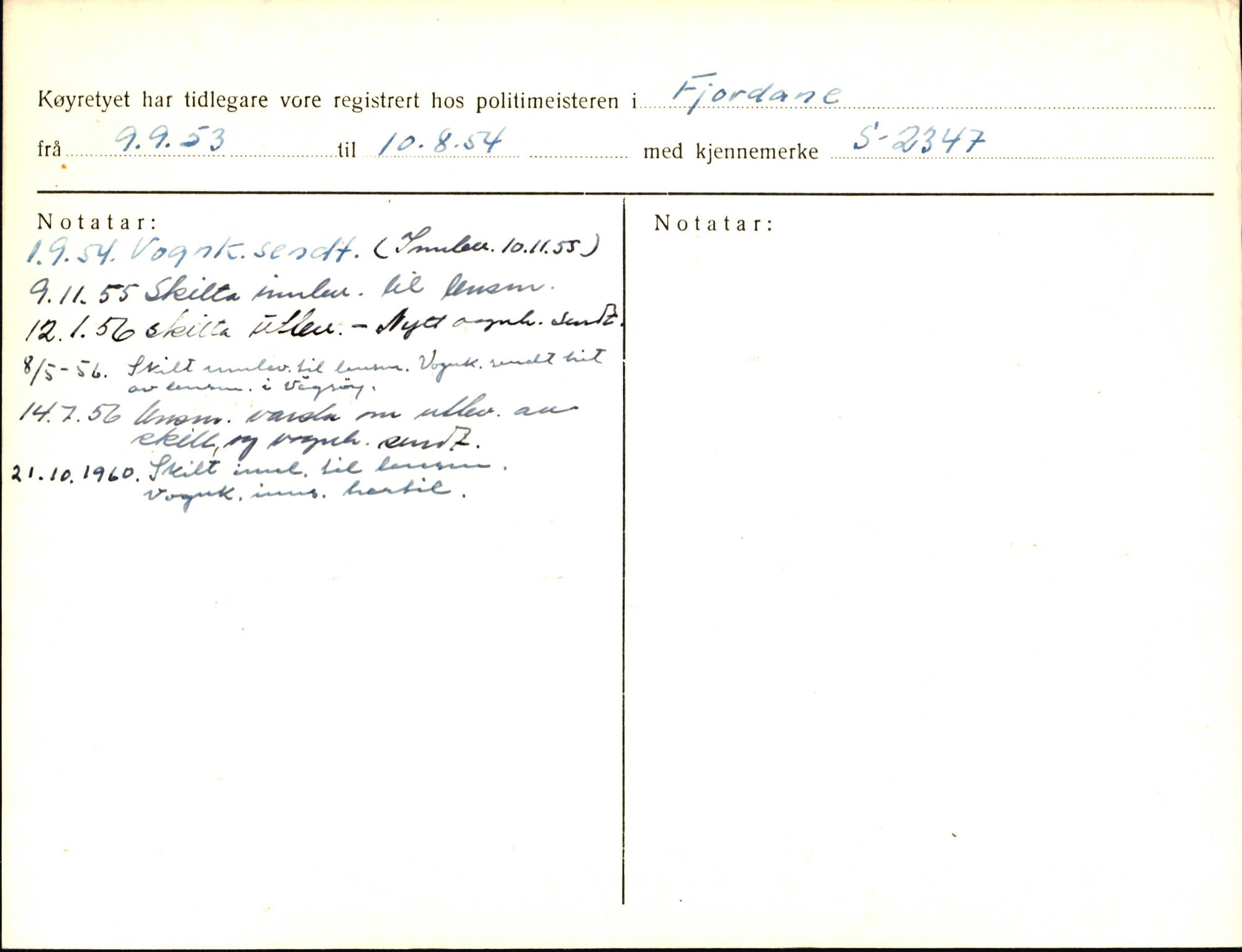 Statens vegvesen, Sogn og Fjordane vegkontor, AV/SAB-A-5301/4/F/L0004: Registerkort utmeldte Fjordane S2500-2700, S7200-7899, 1930-1961, p. 172