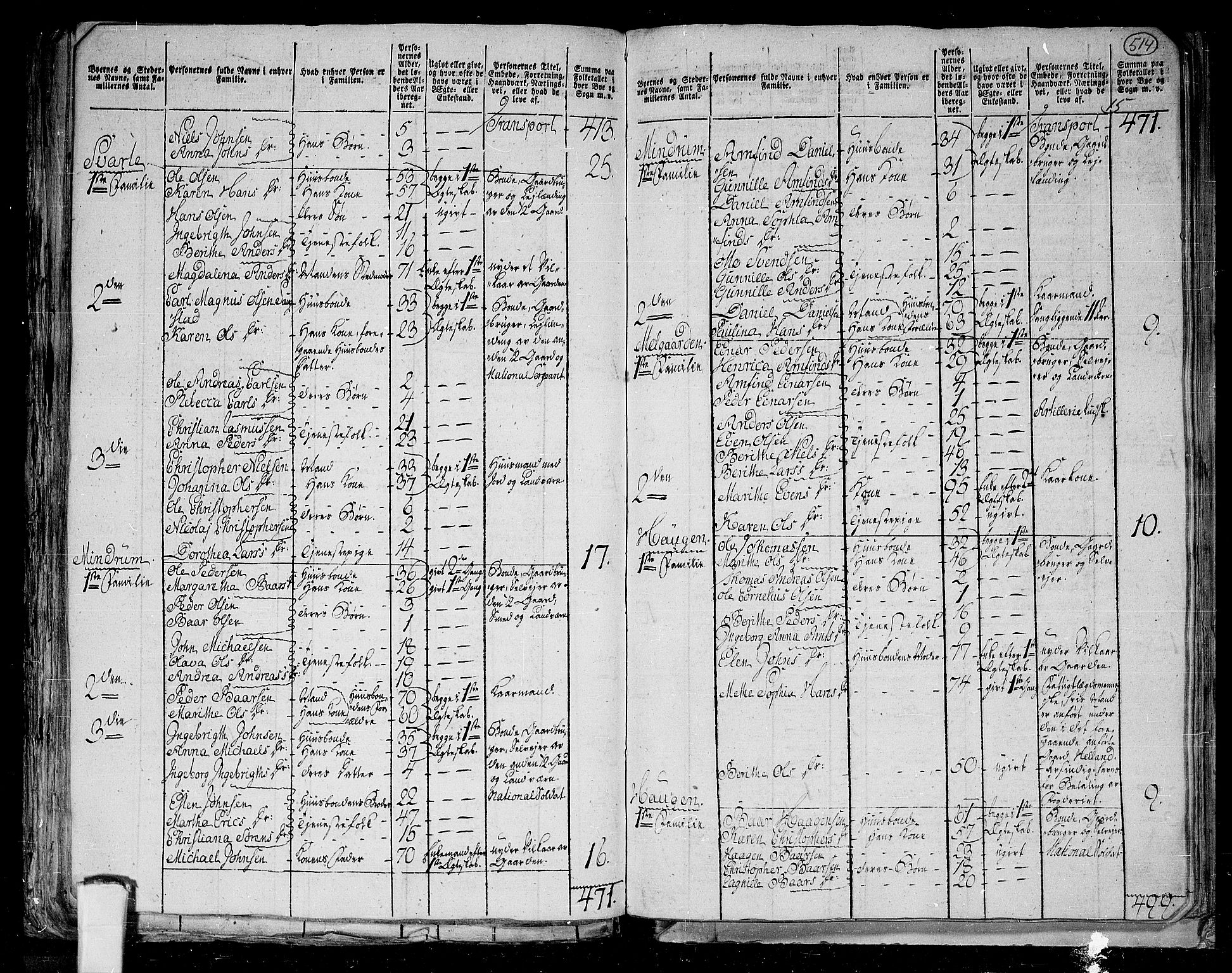 RA, 1801 census for 1727P Beitstad, 1801, p. 513b-514a