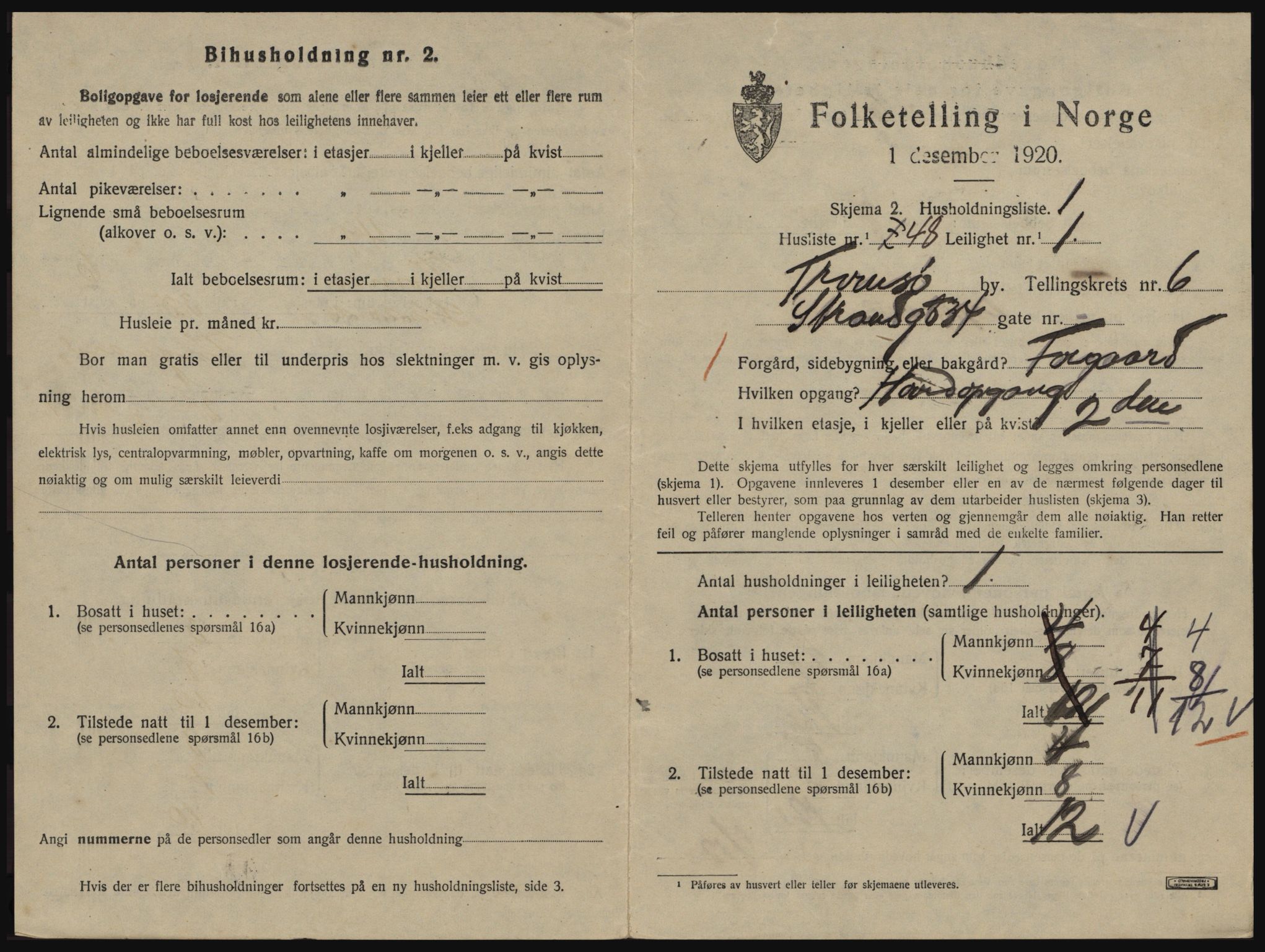 SATØ, 1920 census for Tromsø, 1920, p. 4201