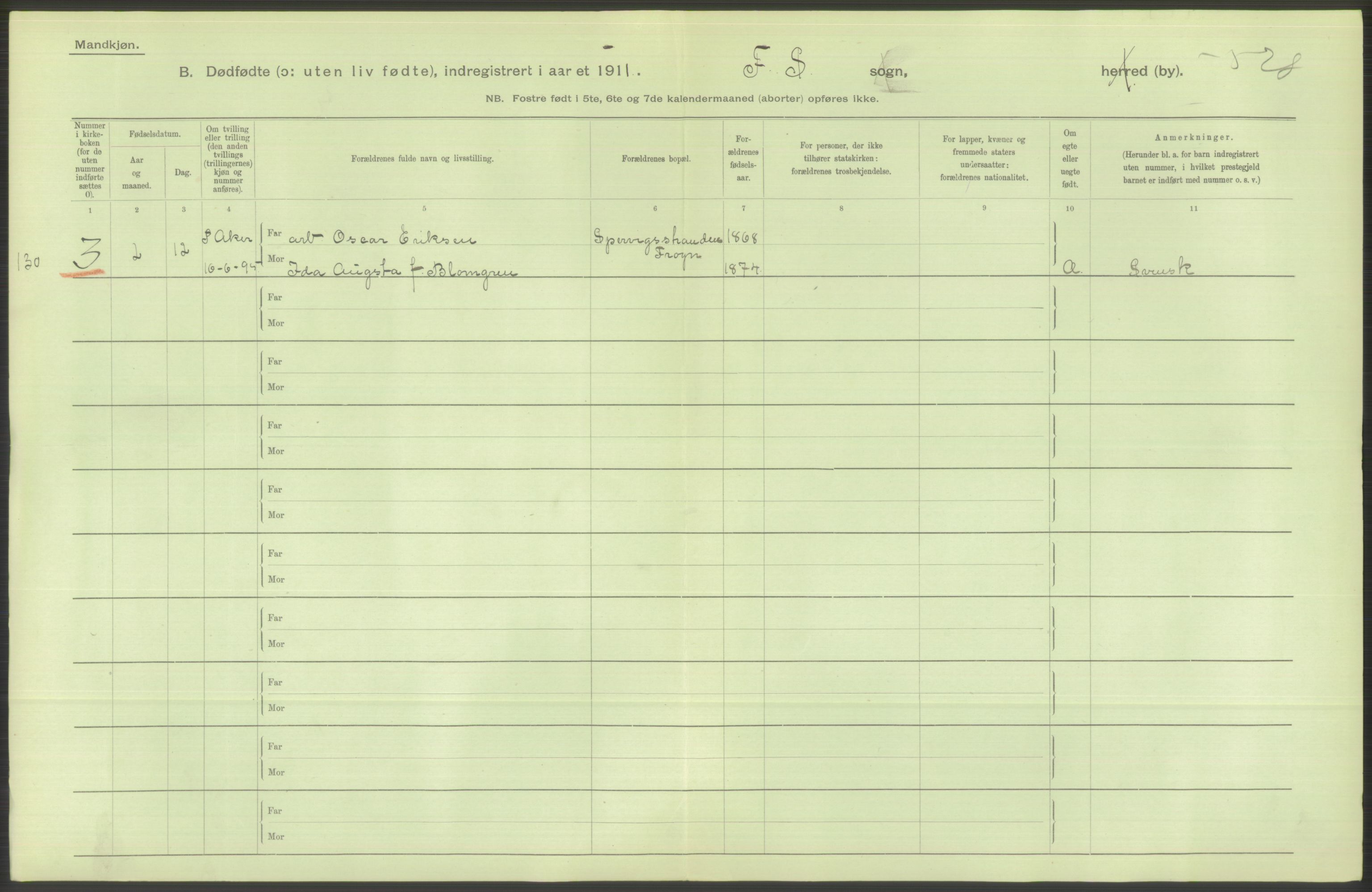 Statistisk sentralbyrå, Sosiodemografiske emner, Befolkning, RA/S-2228/D/Df/Dfb/Dfba/L0010: Kristiania: Døde kvinner samt dødfødte., 1911, p. 38