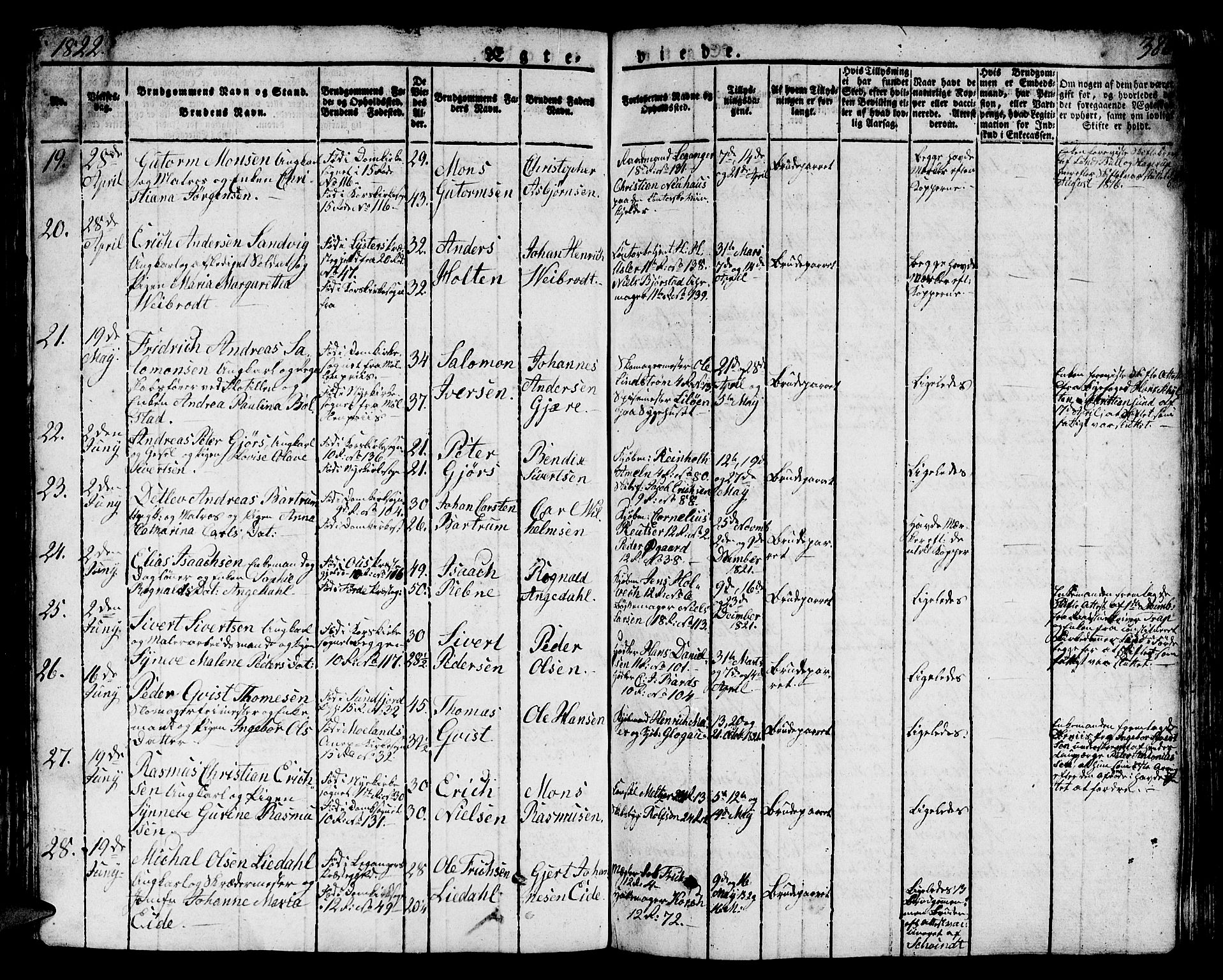 Domkirken sokneprestembete, AV/SAB-A-74801/H/Hab/L0002: Parish register (copy) no. A 2, 1821-1839, p. 386