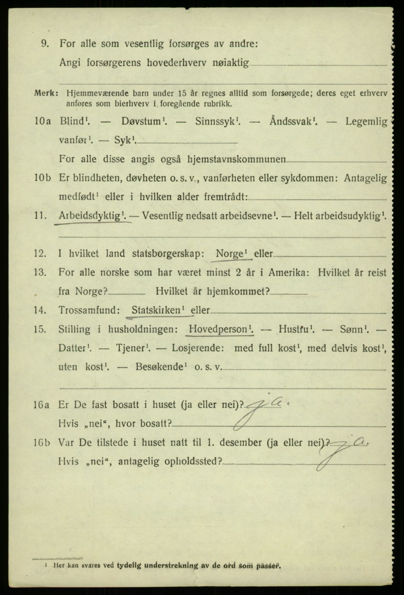 SAB, 1920 census for Fjell, 1920, p. 7491