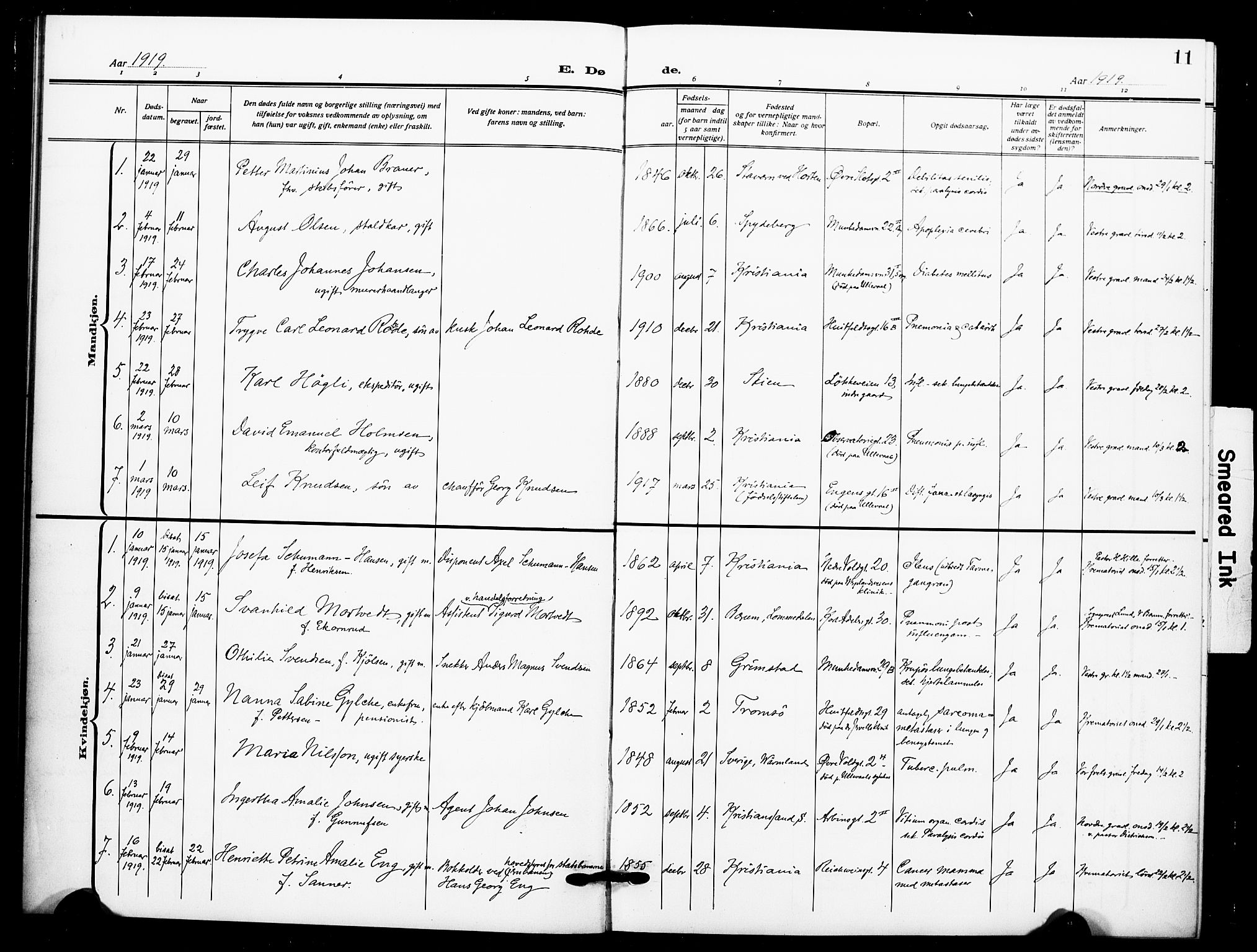 Johannes prestekontor Kirkebøker, AV/SAO-A-10852/F/Fa/L0012: Parish register (official) no. 12, 1918-1930, p. 11