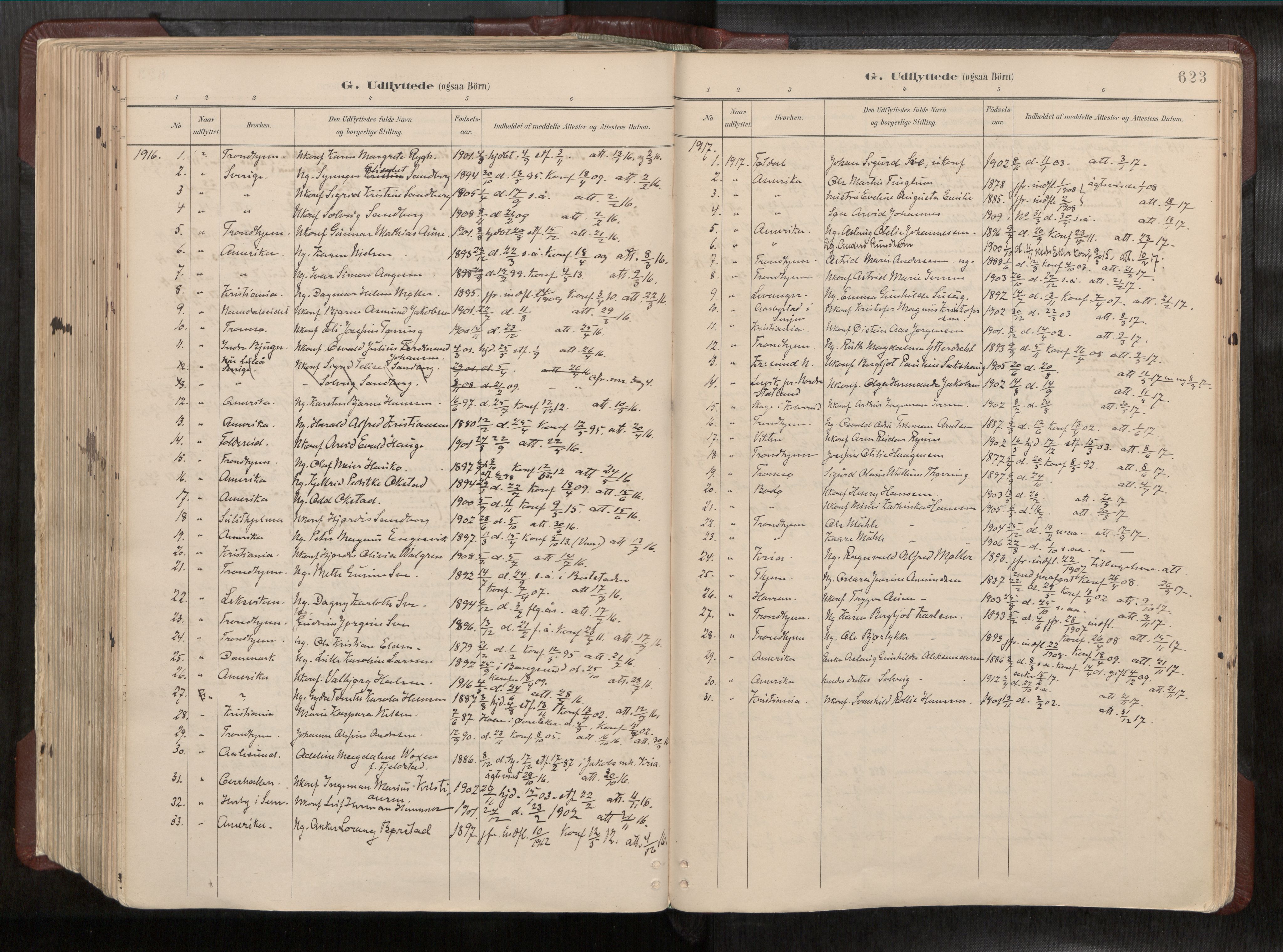 Ministerialprotokoller, klokkerbøker og fødselsregistre - Nord-Trøndelag, SAT/A-1458/768/L0579a: Parish register (official) no. 768A14, 1887-1931, p. 623