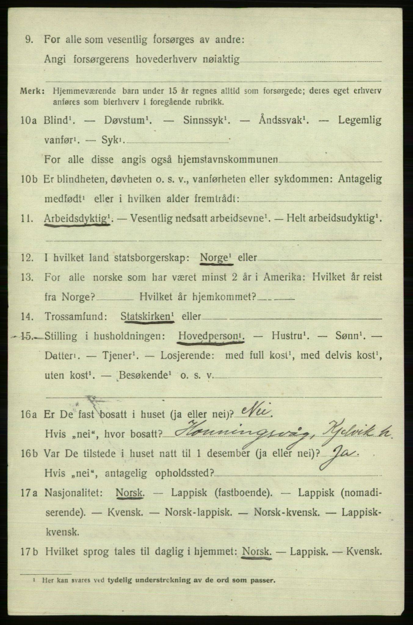 SATØ, 1920 census for Kjelvik, 1920, p. 6426